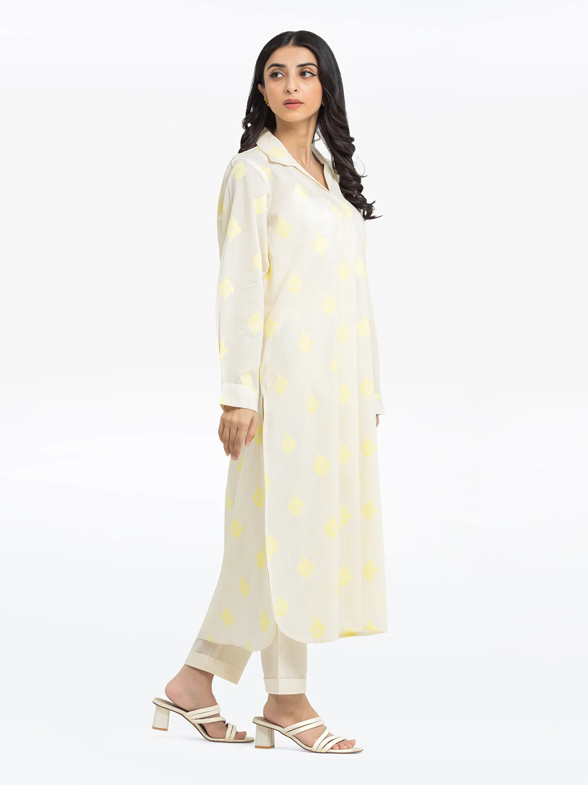 Printed Jacquard Shirt Trouser - EWTKS24-80097ST - Image 5