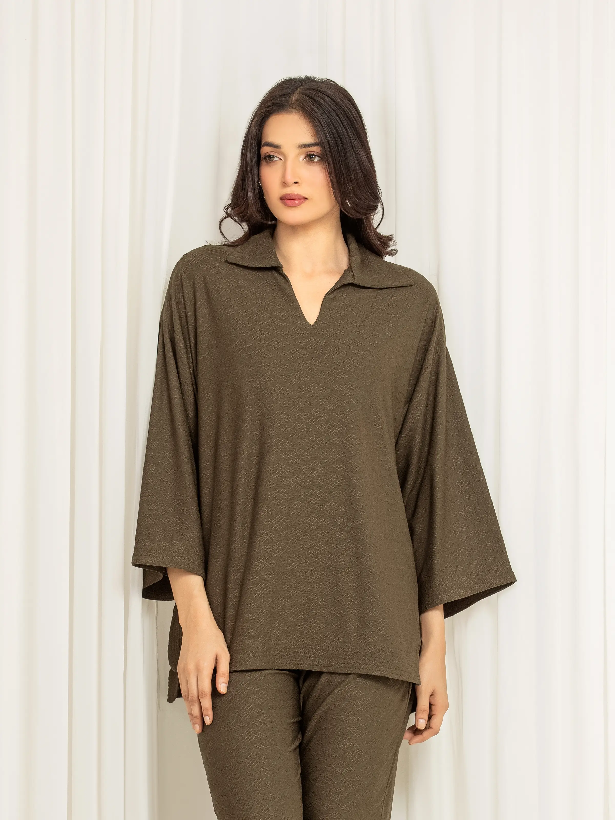 Solid Jacquard Co-Ord Set - EWTKS5-84114ST - Image 2