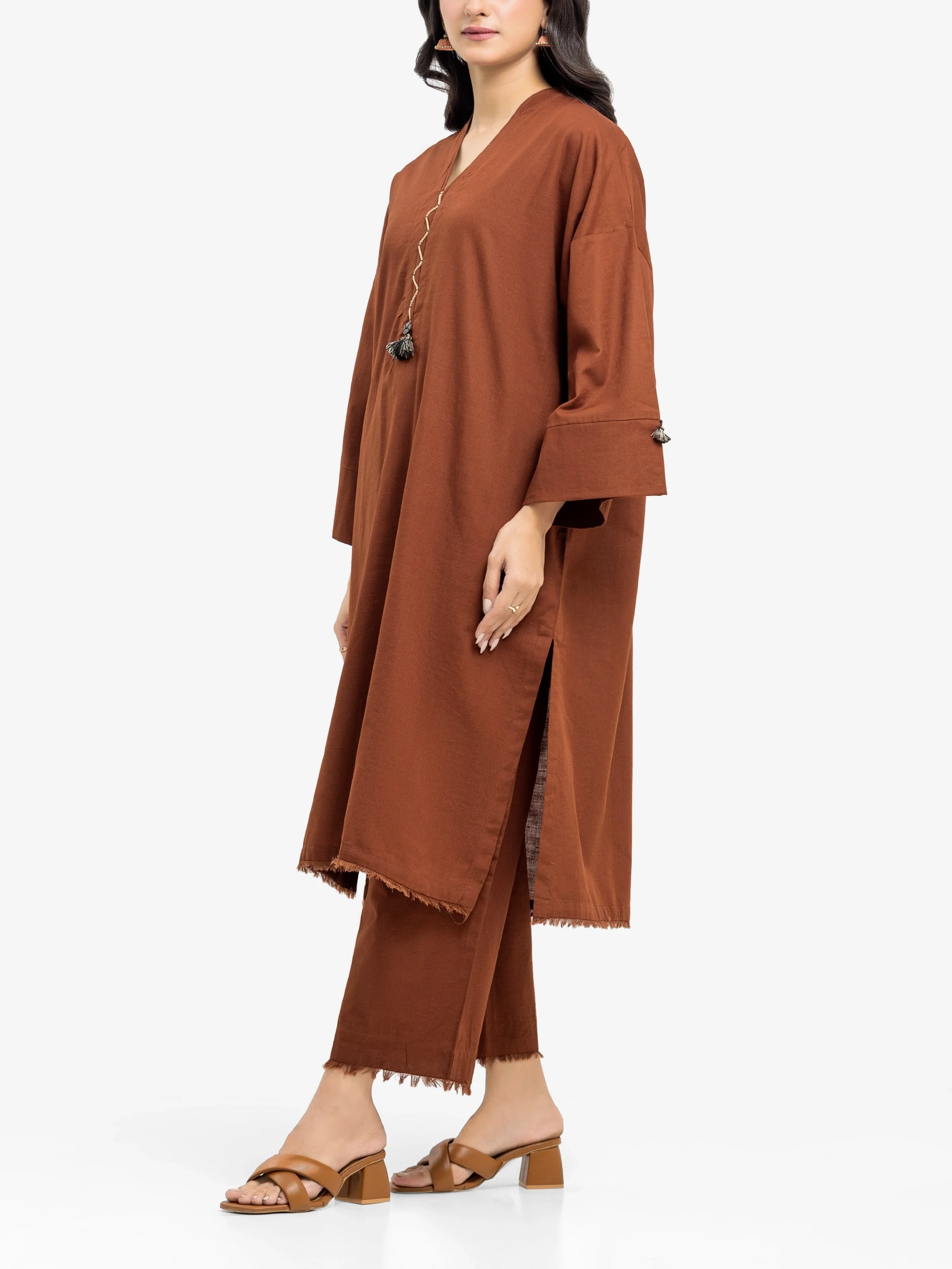 Solid Khaddar Co-Ord Set - EWTKS24-81396ST - Image 4
