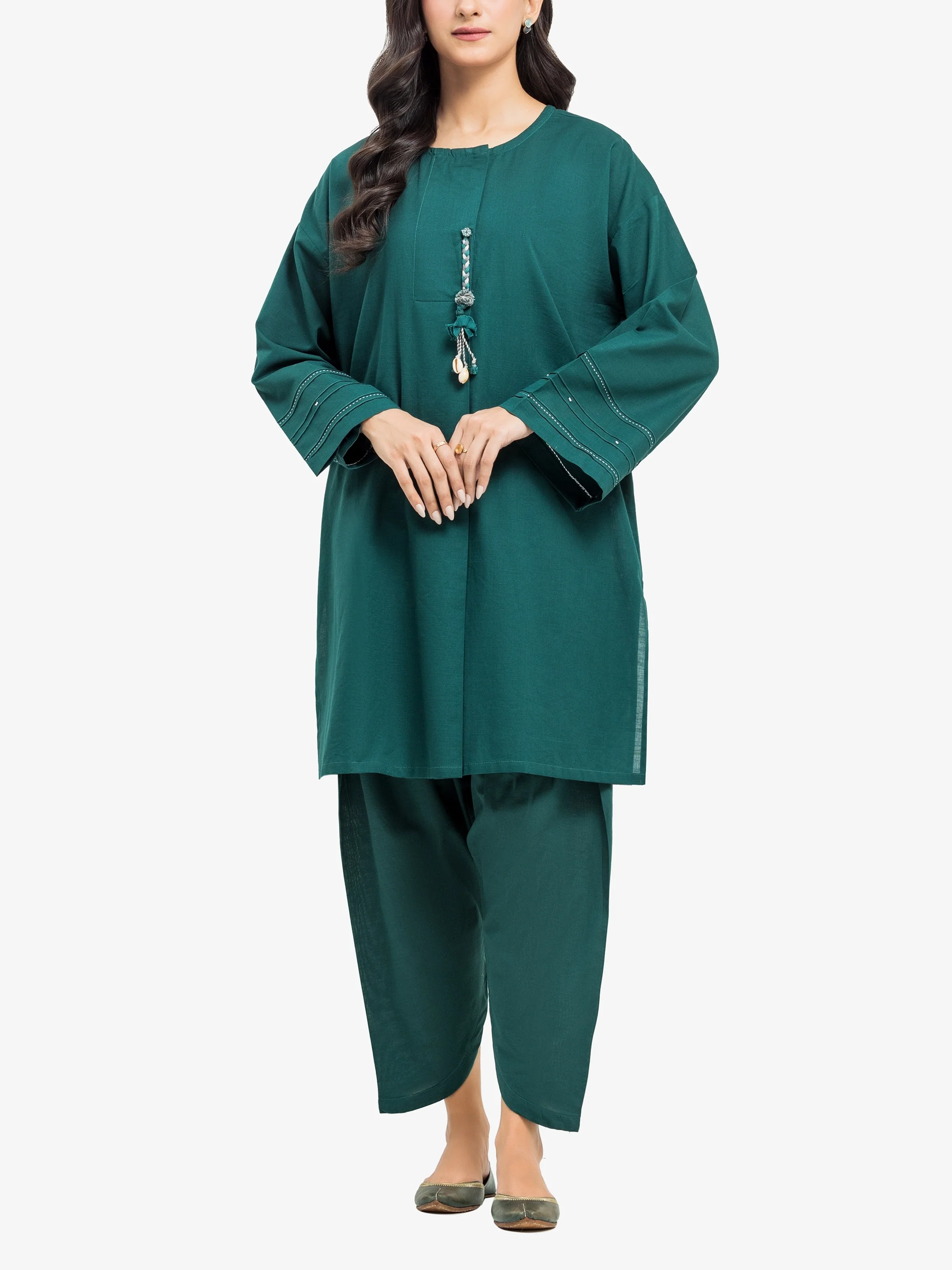 Solid Khaddar Co-Ord Set - EWTKS24-81397ST