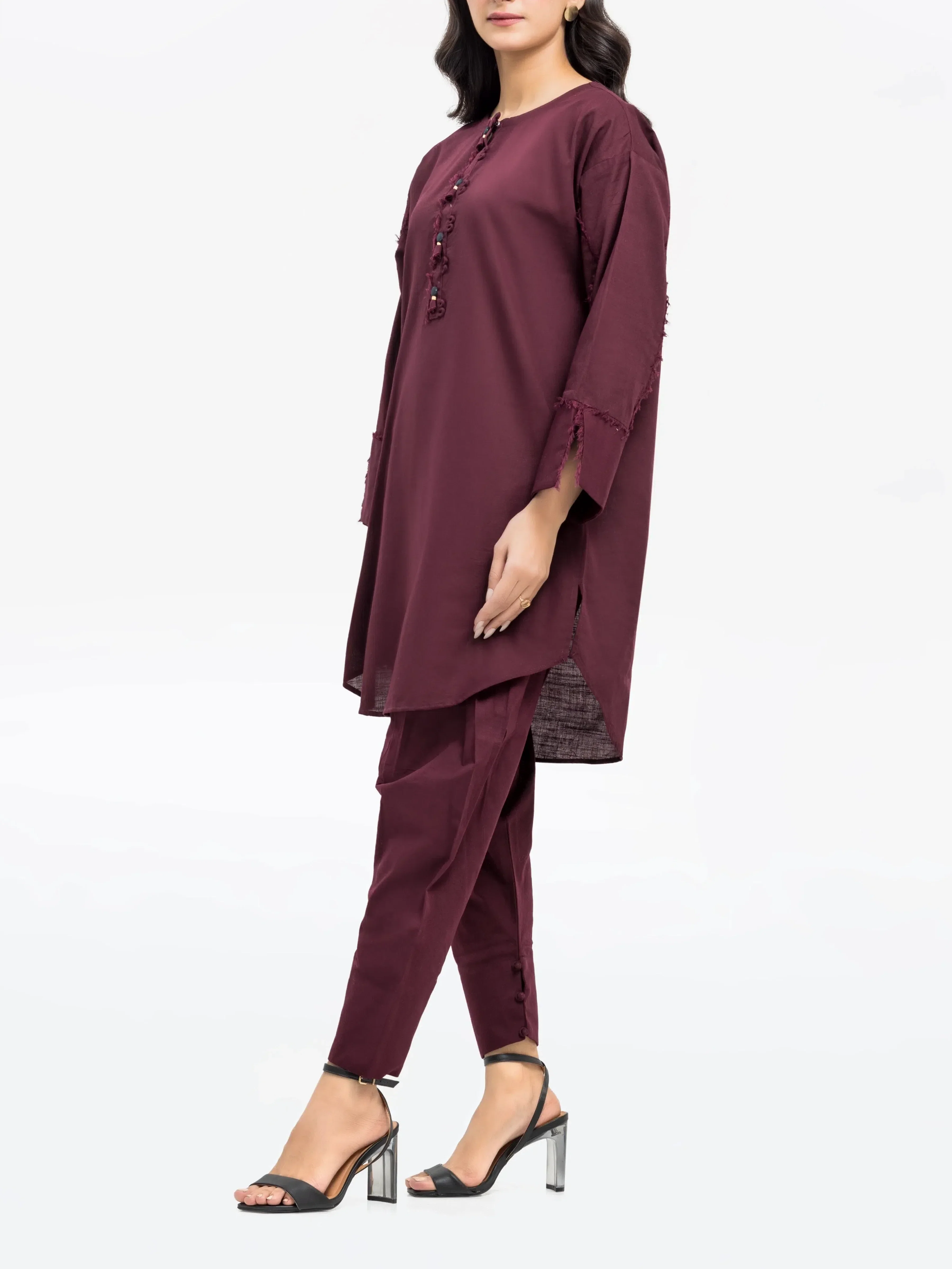 Solid Khaddar Co-Ord Set - EWTKS24-81401ST - Image 5