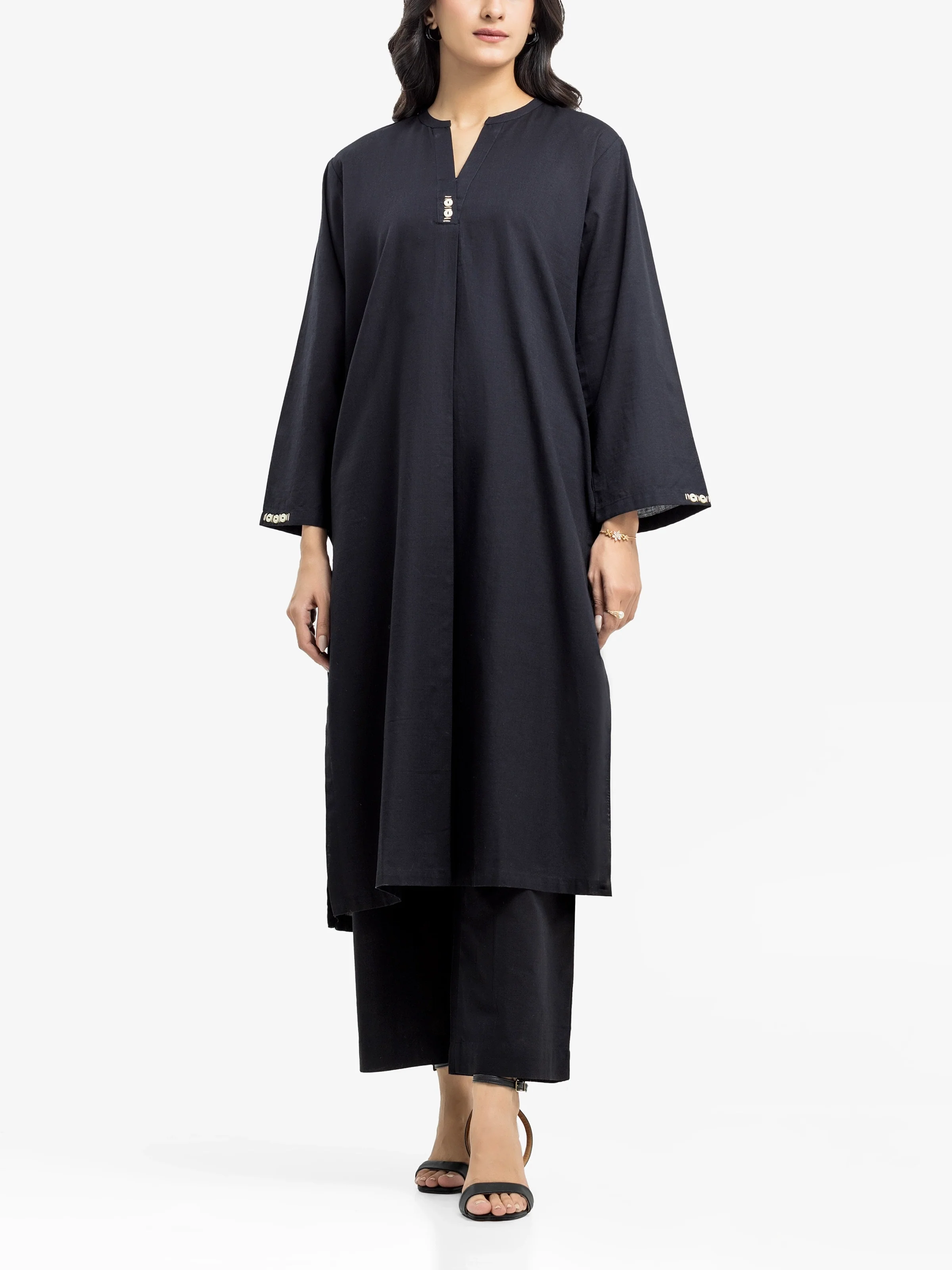 Solid Khaddar Co-Ord Set - EWTKS24-81402ST