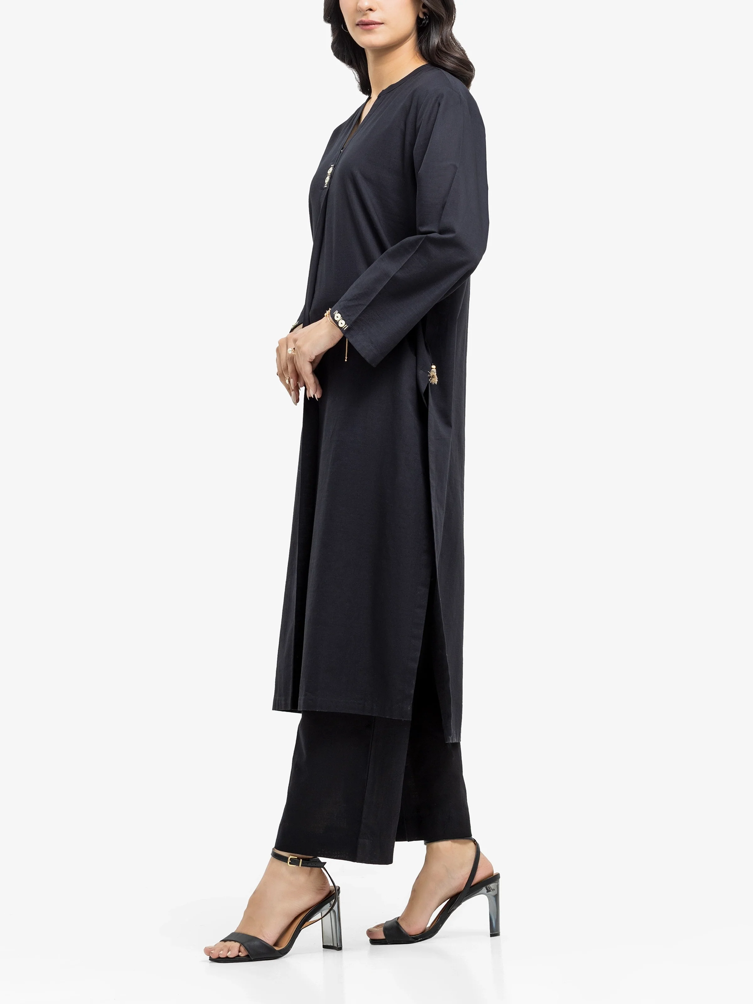 Solid Khaddar Co-Ord Set - EWTKS24-81402ST - Image 4