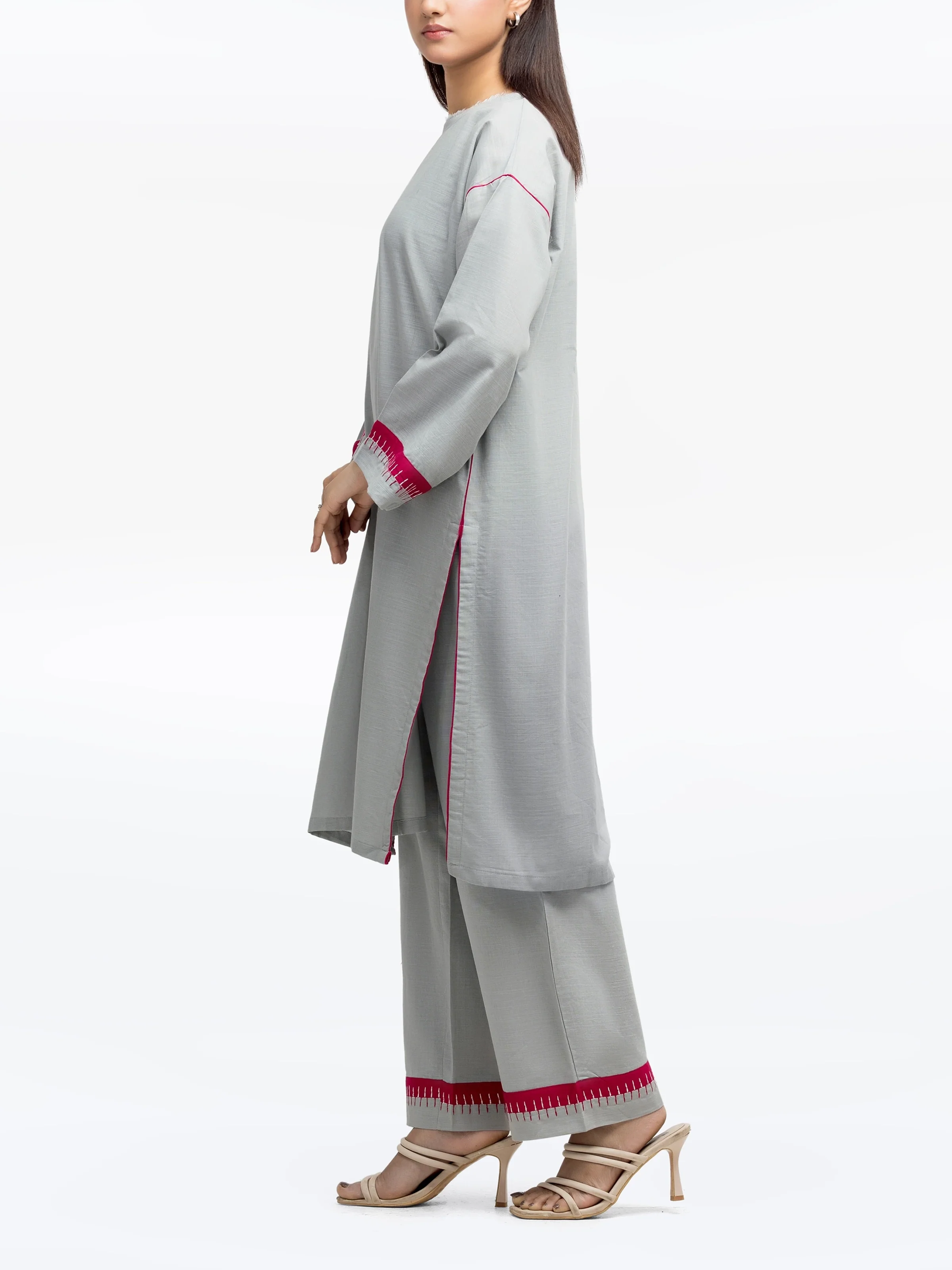Solid Khaddar Co-Ord Set - EWTKS24-81404ST - Image 5