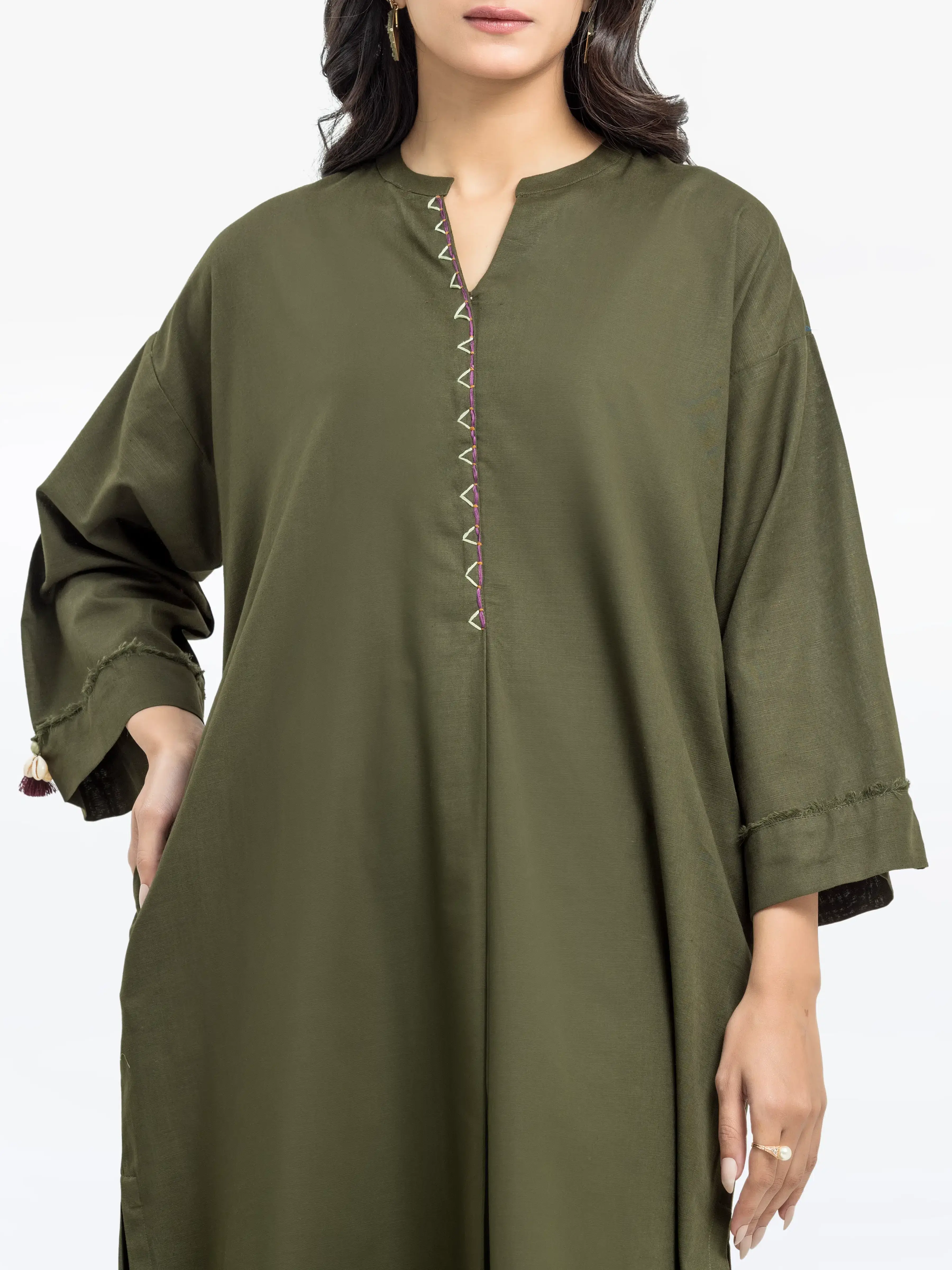 Solid Khaddar Co-Ord Set - EWTKS24-81405ST - Image 2