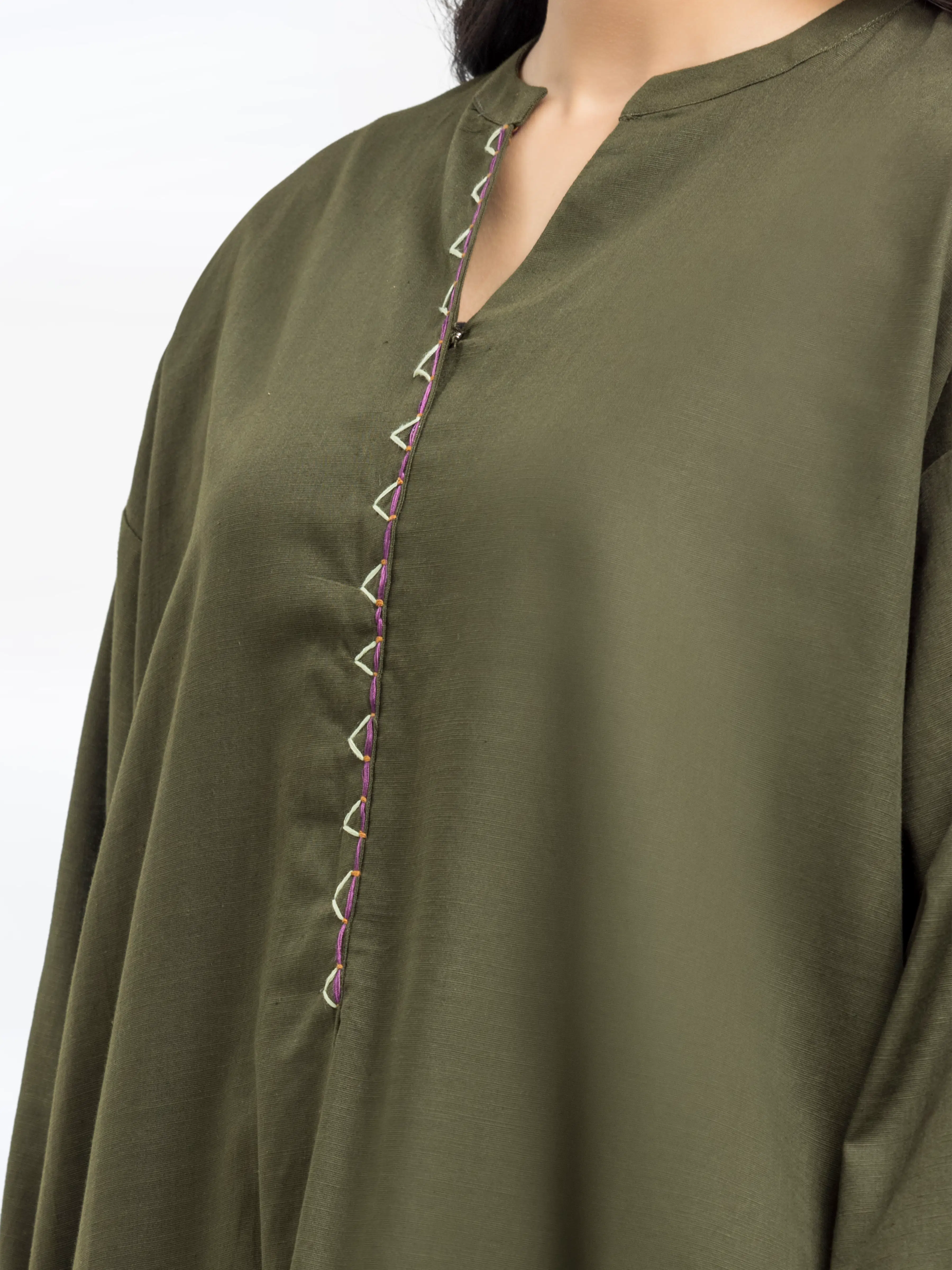 Solid Khaddar Co-Ord Set - EWTKS24-81405ST - Image 3