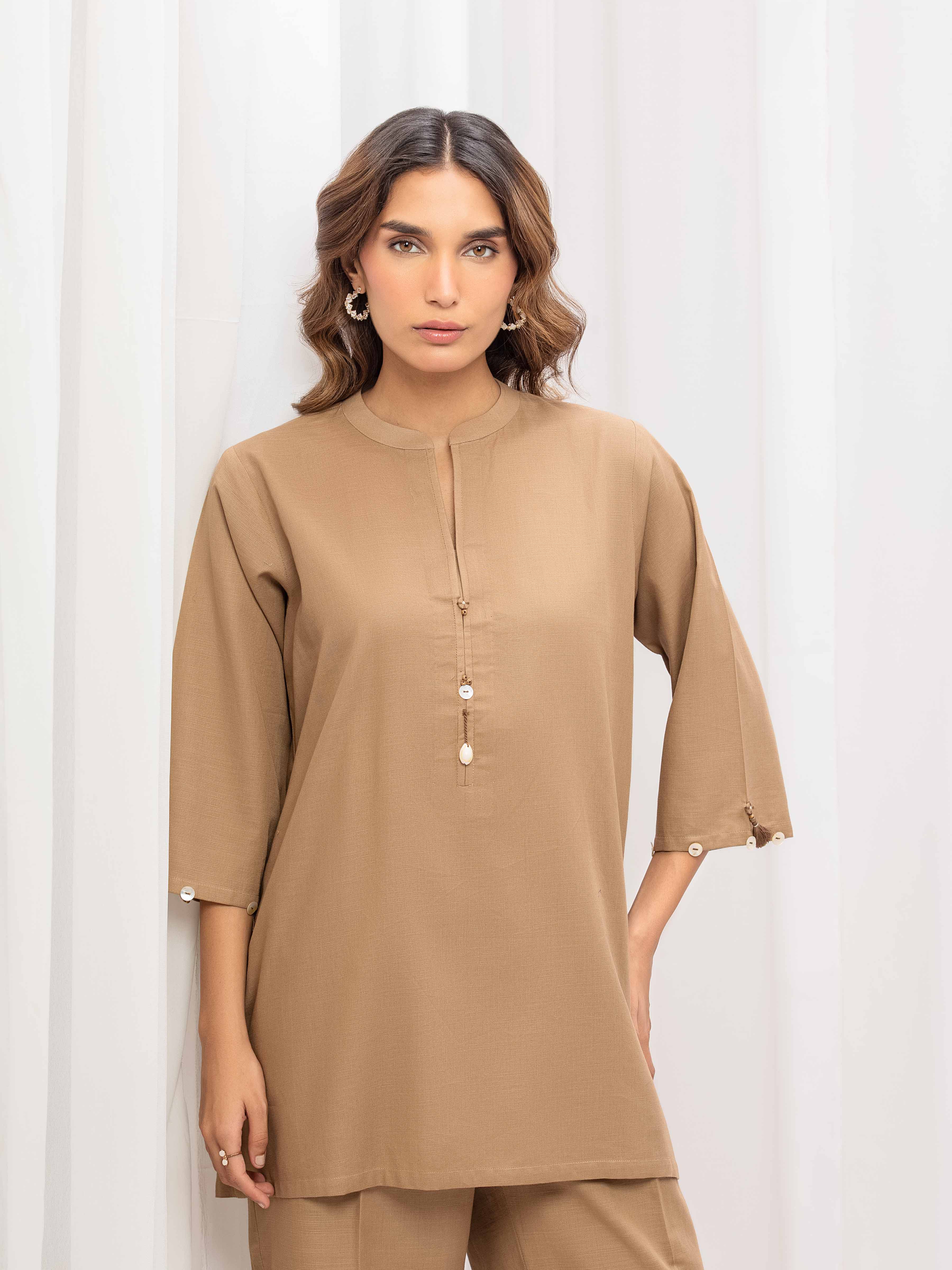 Solid Khaddar Co-Ord Set - EWTKS5-81427ST - Image 2