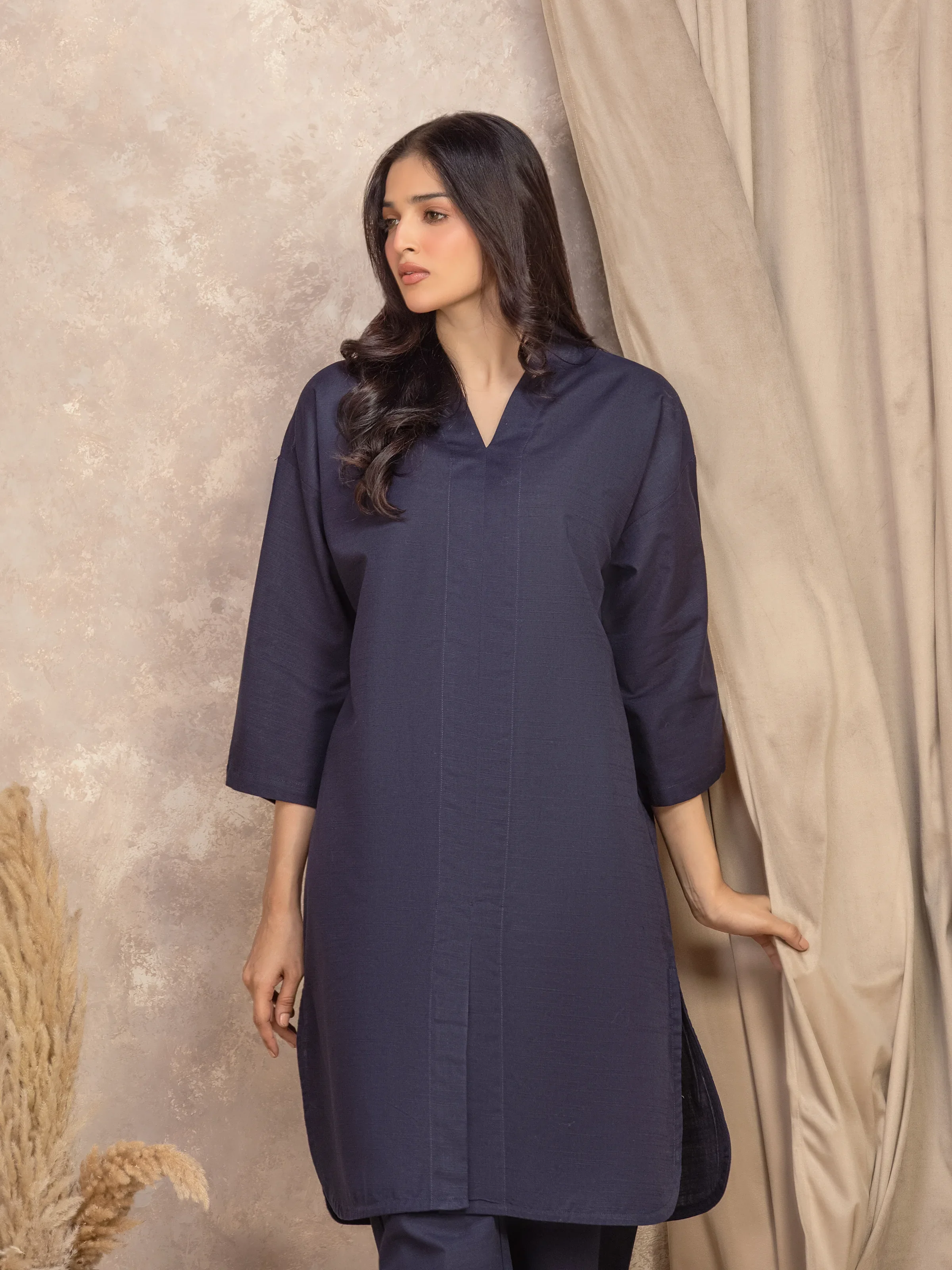 Solid Khaddar Co-Ord Set - EWTKS5-84022ST - Image 2