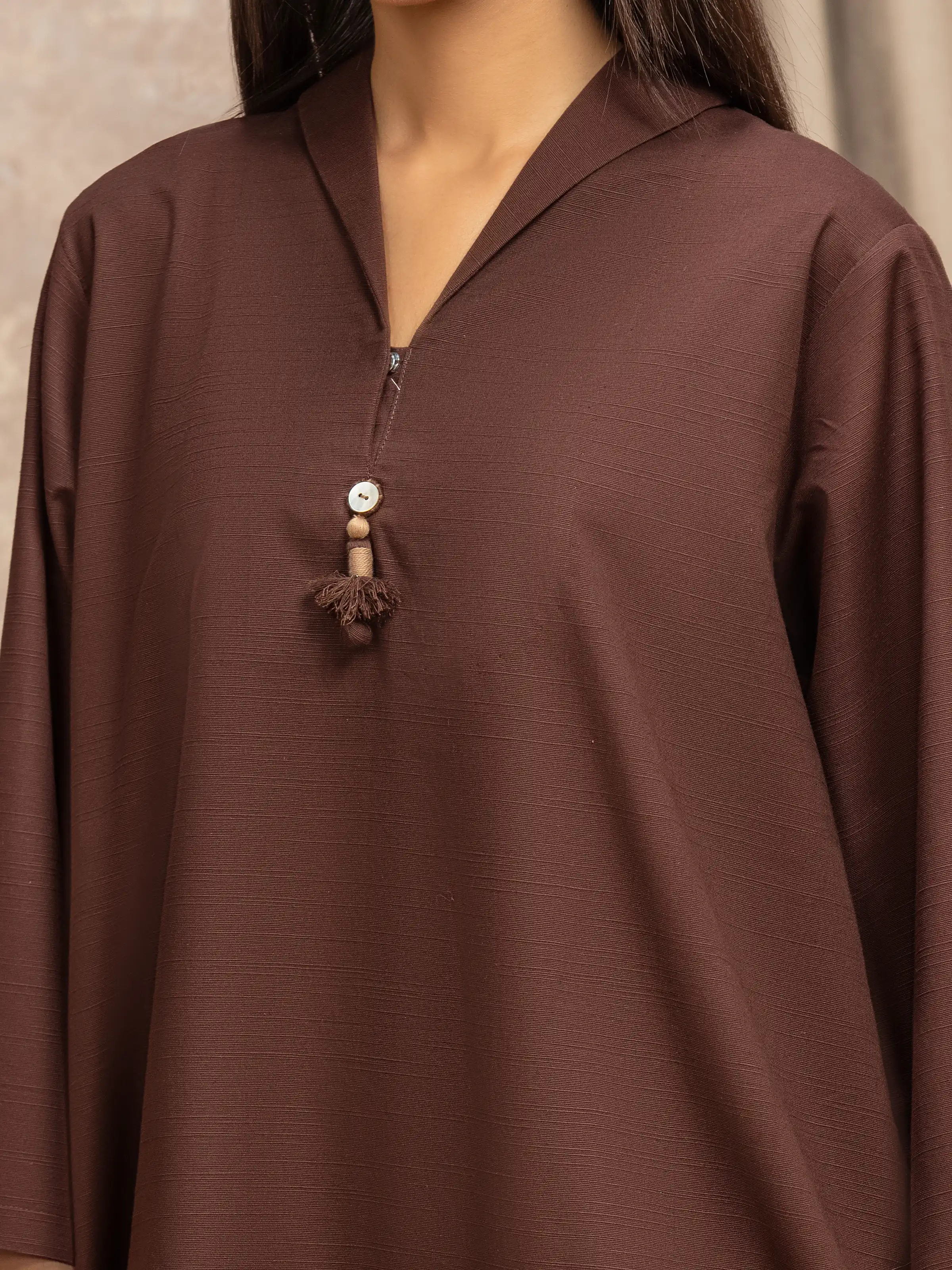Solid Khaddar Co-Ord Set - EWTKS5-84023ST - Image 3