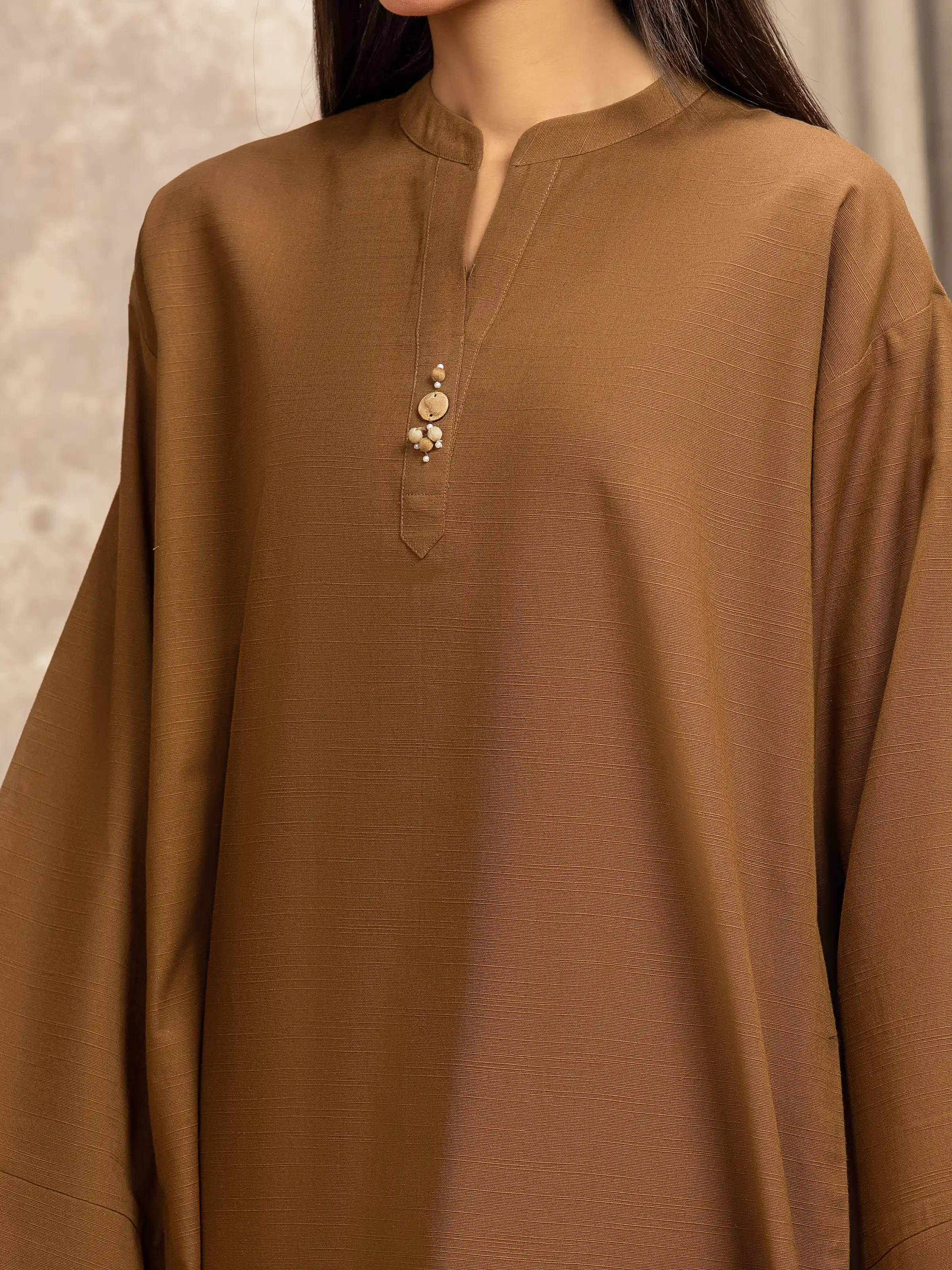 Solid Khaddar Co-Ord Set - EWTKS5-84024ST - Image 3