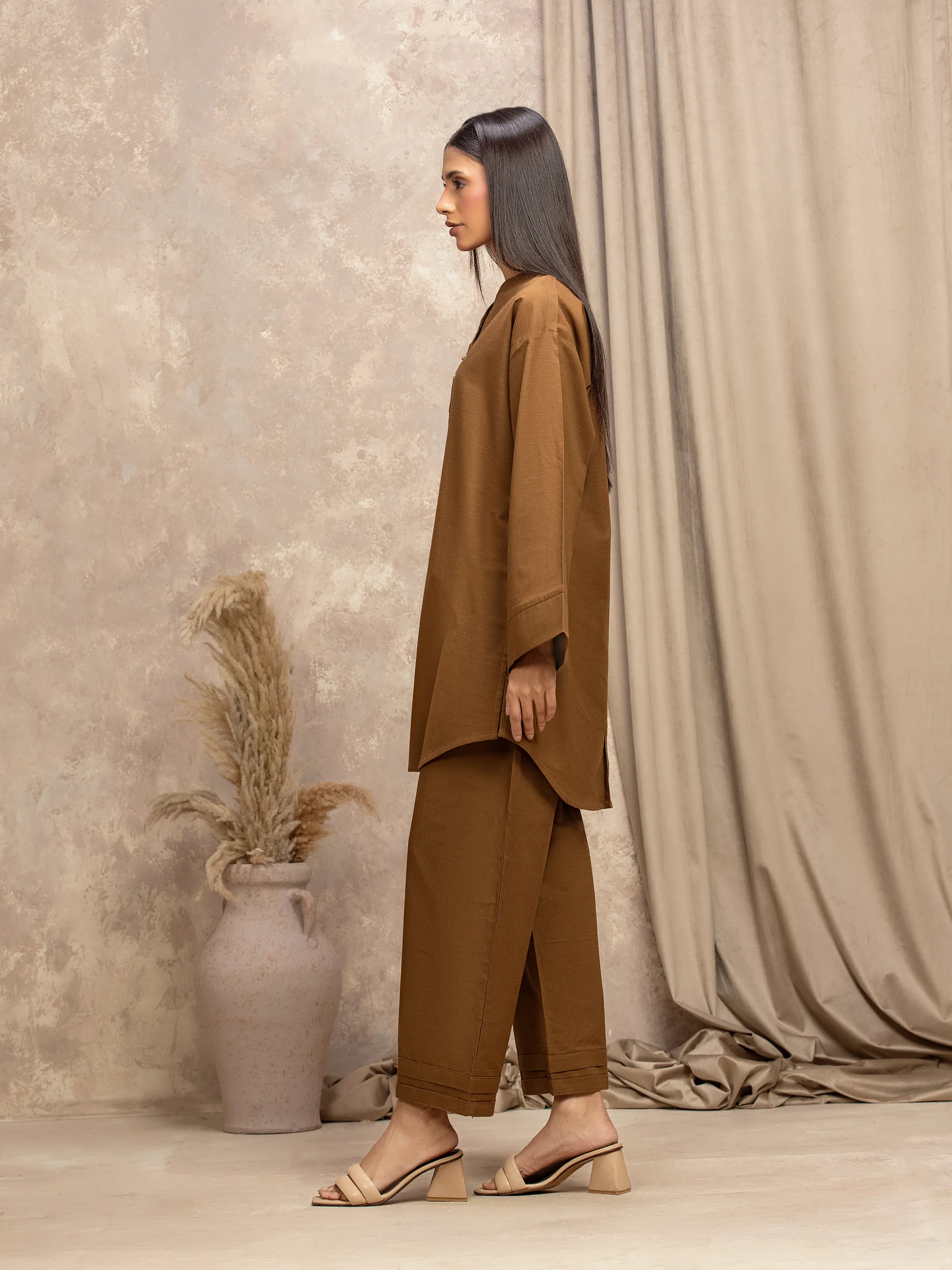 Solid Khaddar Co-Ord Set - EWTKS5-84024ST - Image 5