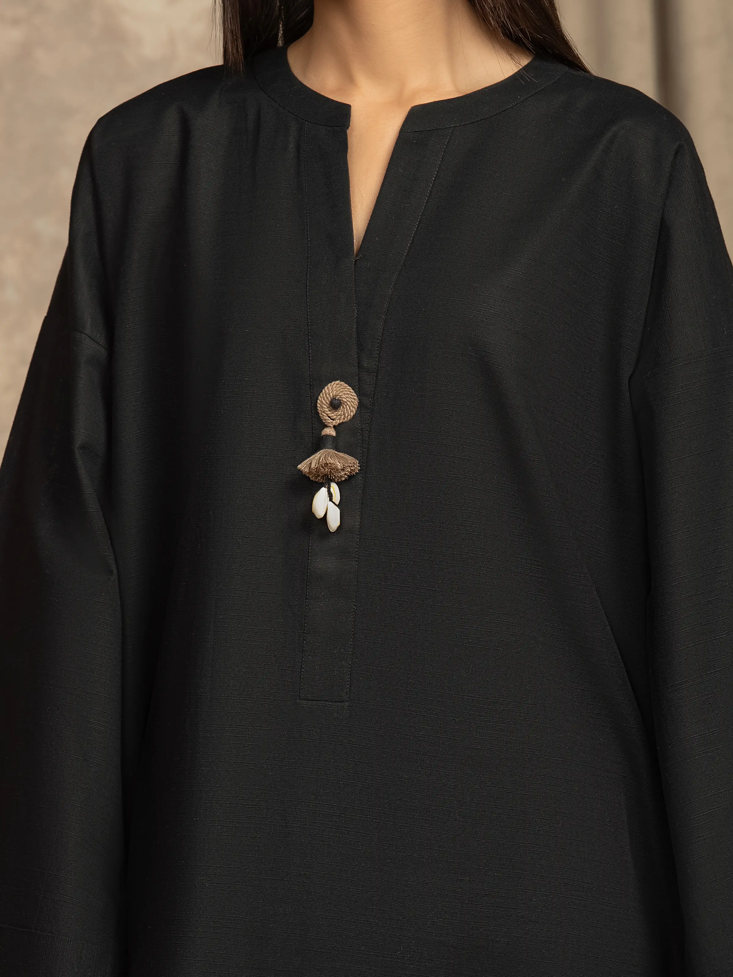 Solid Khaddar Co-Ord Set - EWTKS5-84049ST - Image 3