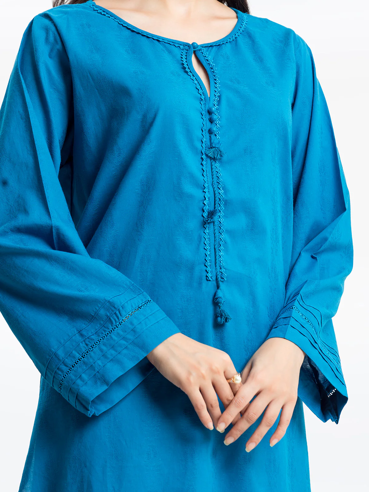 Solid Self Jacquard Co-Ord Set - EWTKS24-69708ST - Image 3