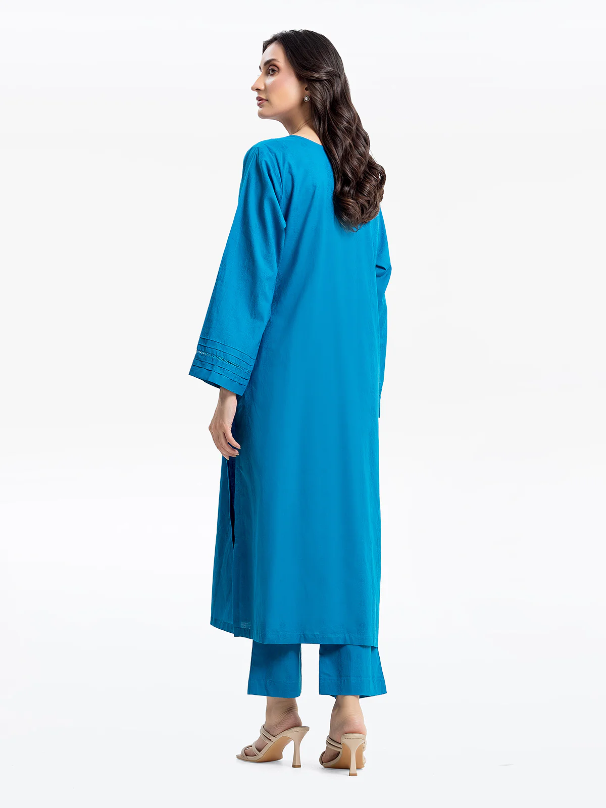 Solid Self Jacquard Co-Ord Set - EWTKS24-69708ST - Image 5