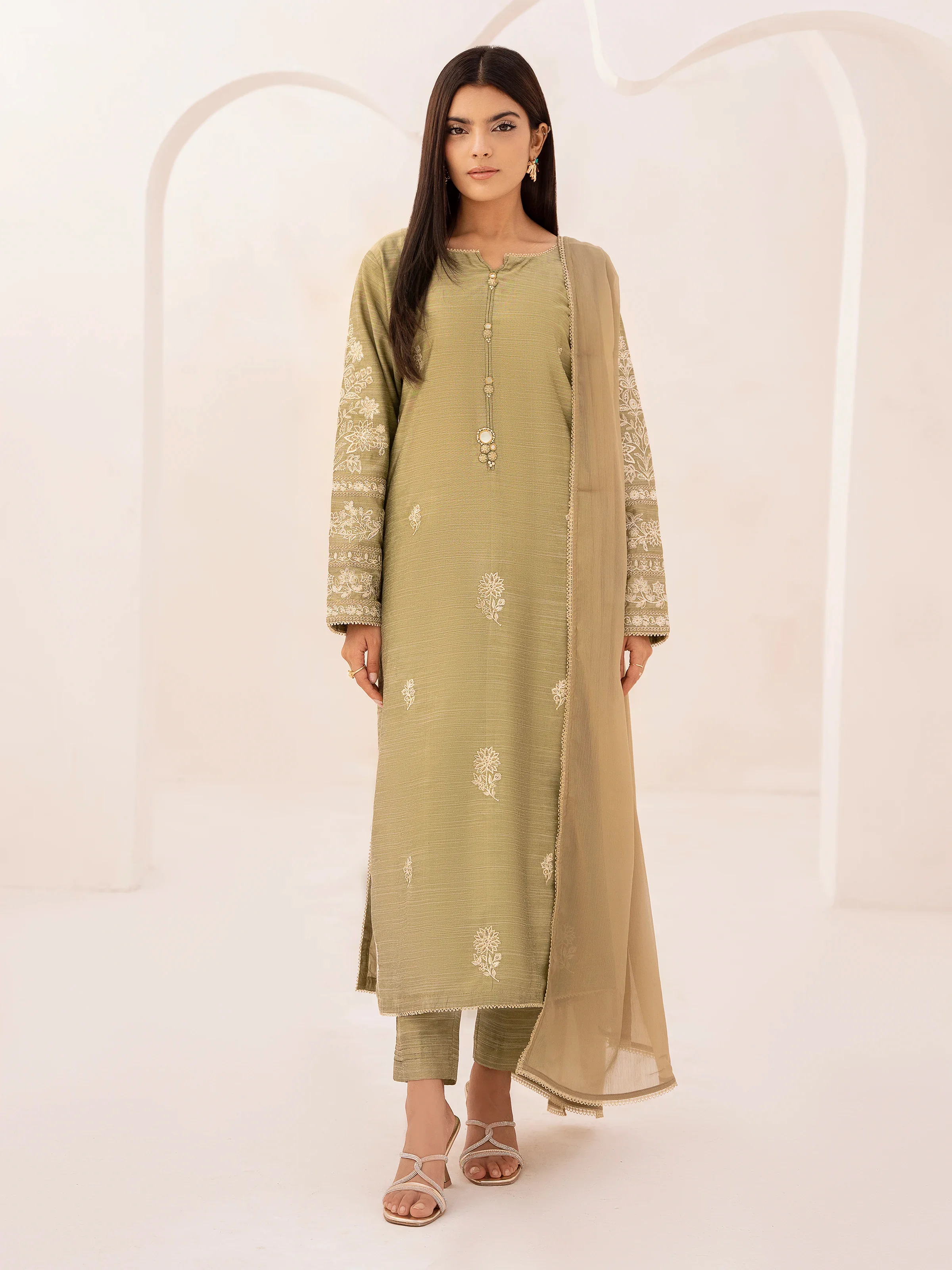 Embroidered Chanderi Suit - EWTPLE24-00026-3P
