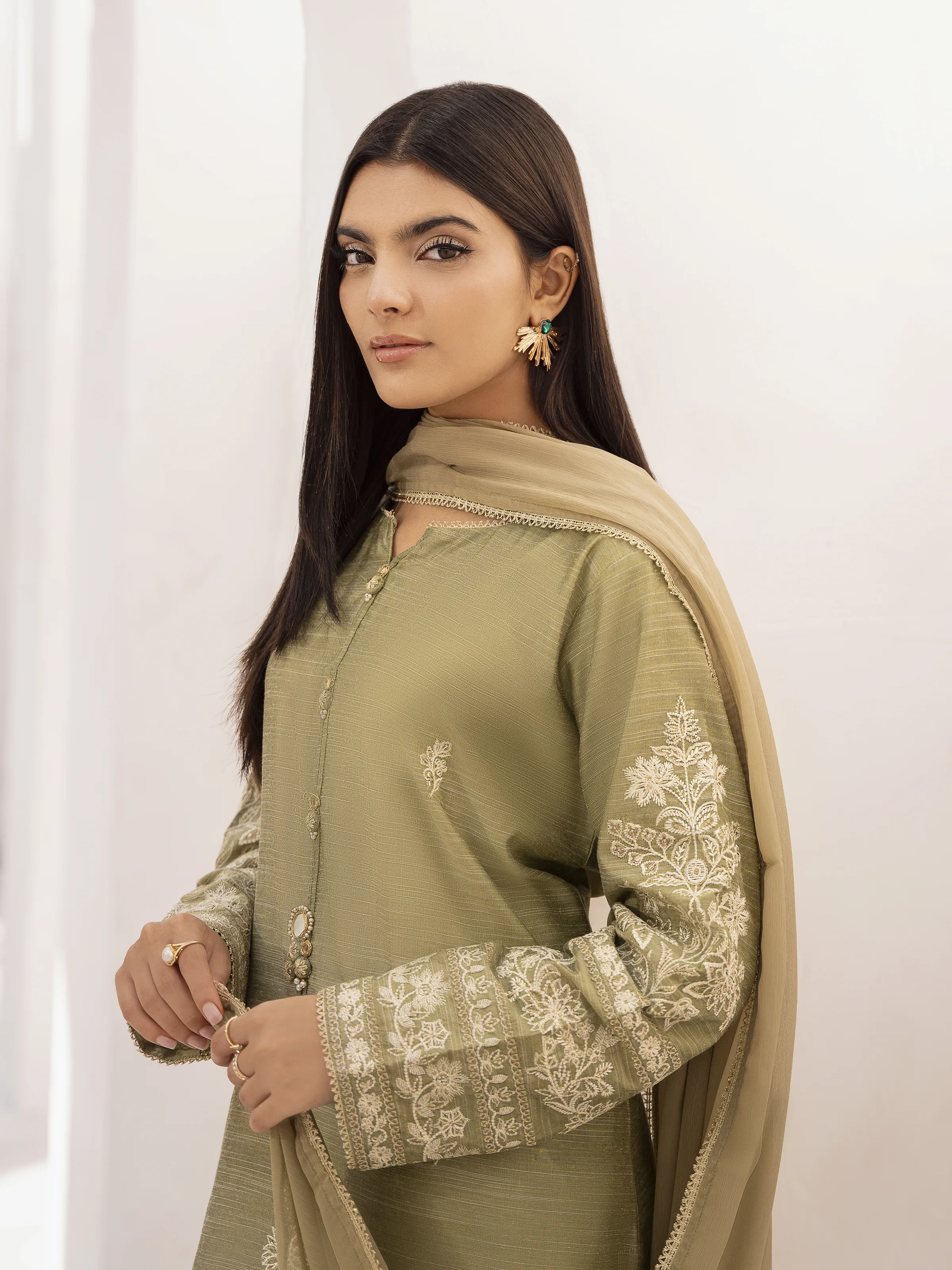 Embroidered Chanderi Suit - EWTPLE24-00026-3P - Image 4