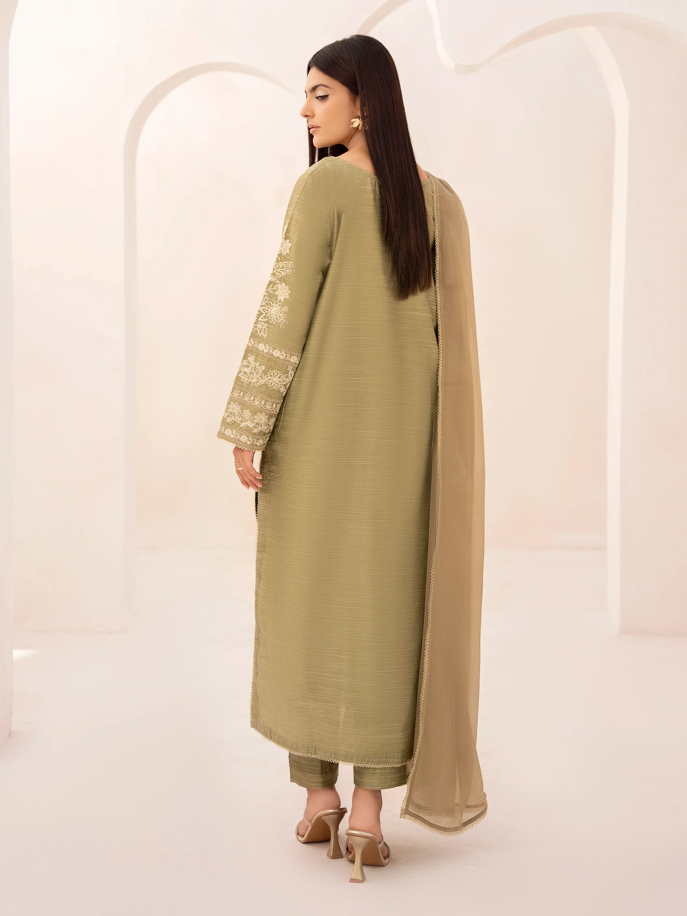Embroidered Chanderi Suit - EWTPLE24-00026-3P - Image 6