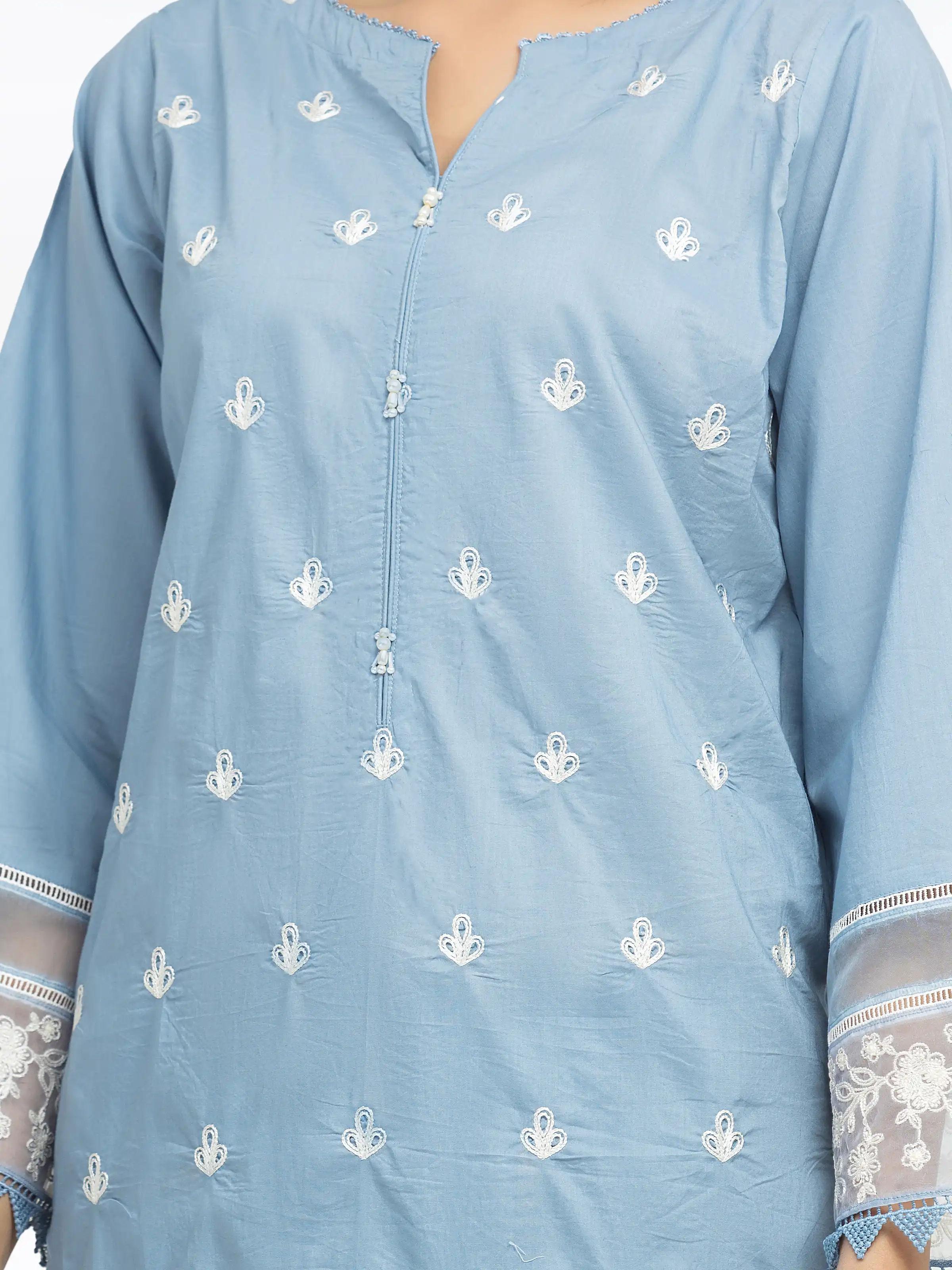 Embroidered Cambric Suit - EWTKE24-81051-3P - Image 3