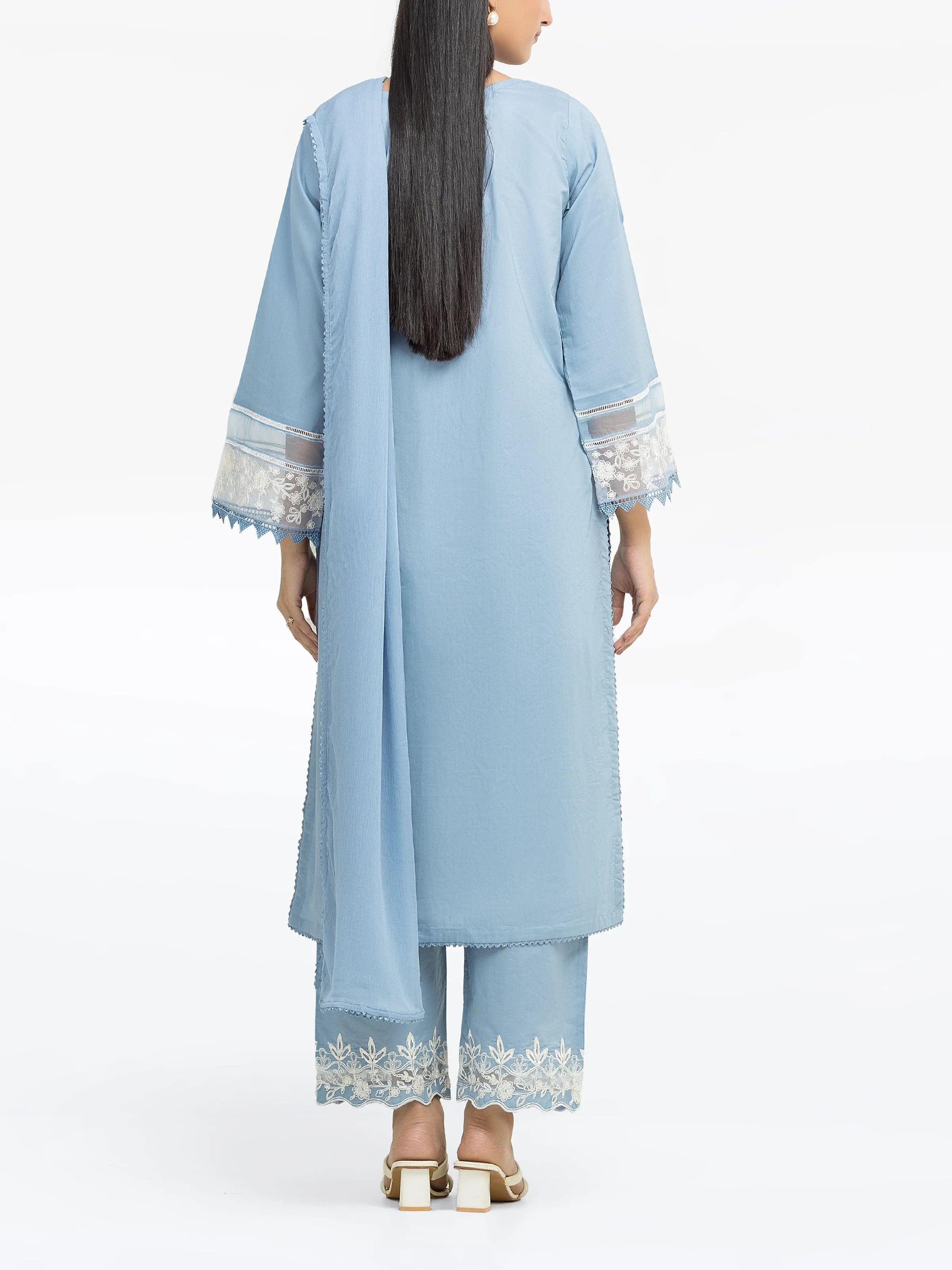 Embroidered Cambric Suit - EWTKE24-81051-3P - Image 5