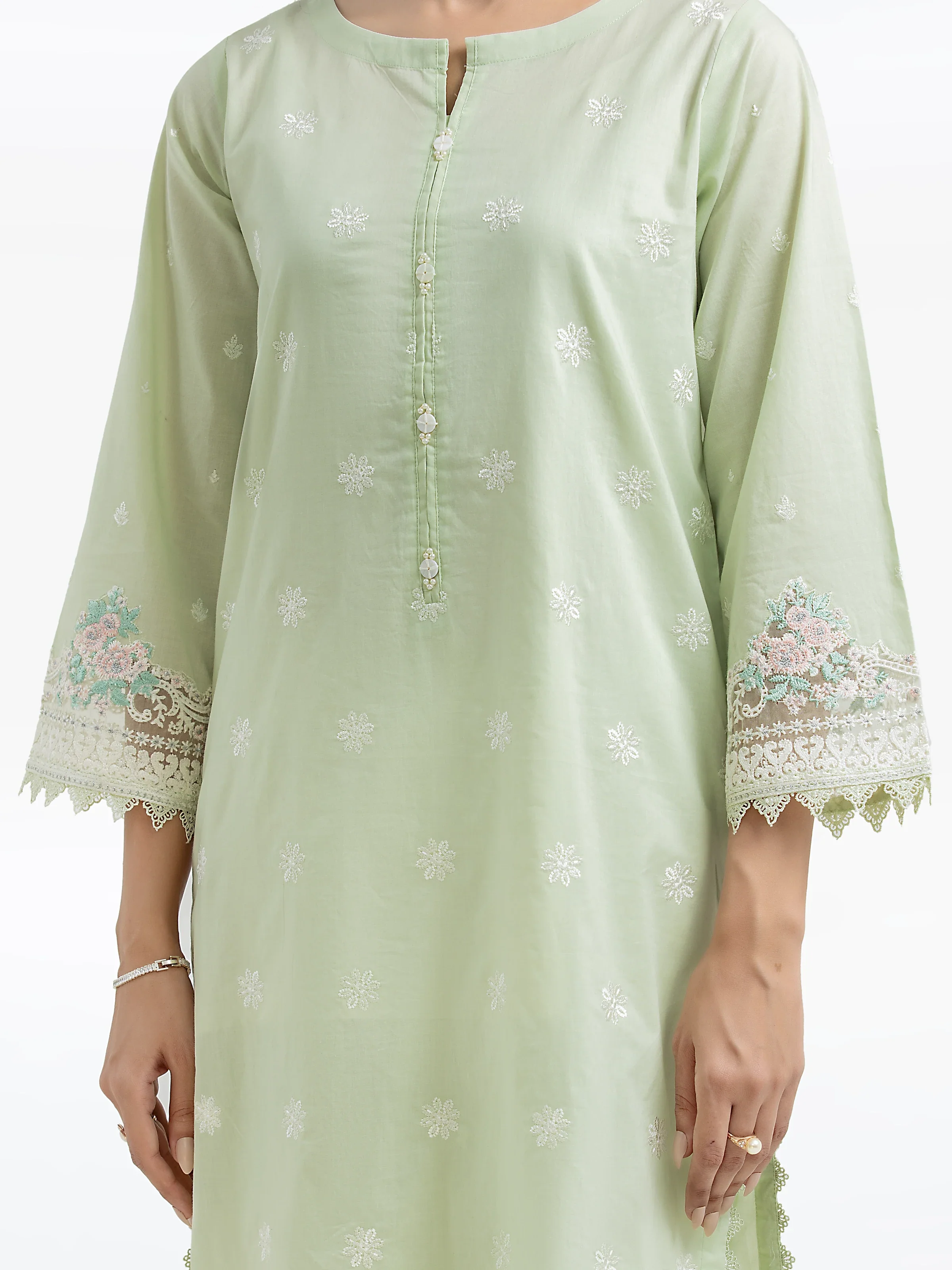 Embroidered Cambric Suit - EWTKE24-81057-3P - Image 3