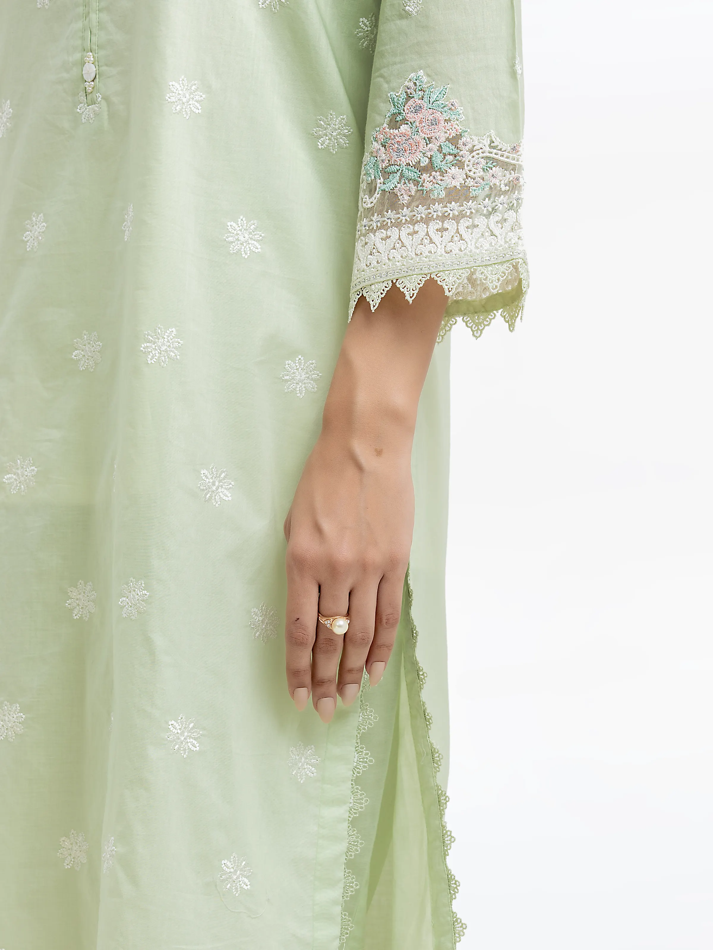 Embroidered Cambric Suit - EWTKE24-81057-3P - Image 4