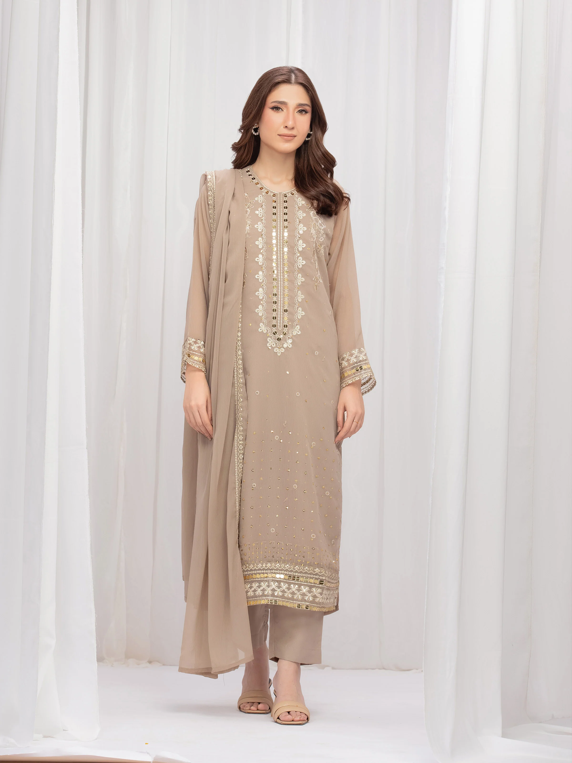 Pret Embroidered Chiffon Suit - EWTPLE5-00049-3P