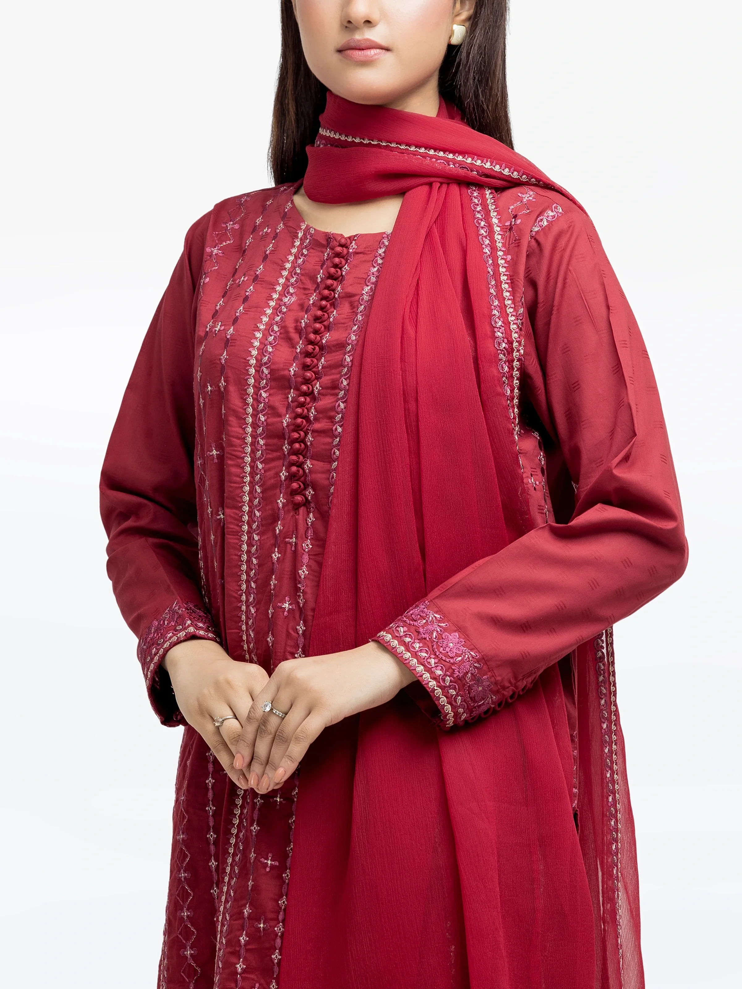 Embroidered Dobby Suit - EWTKE24-80123-3P - Image 2