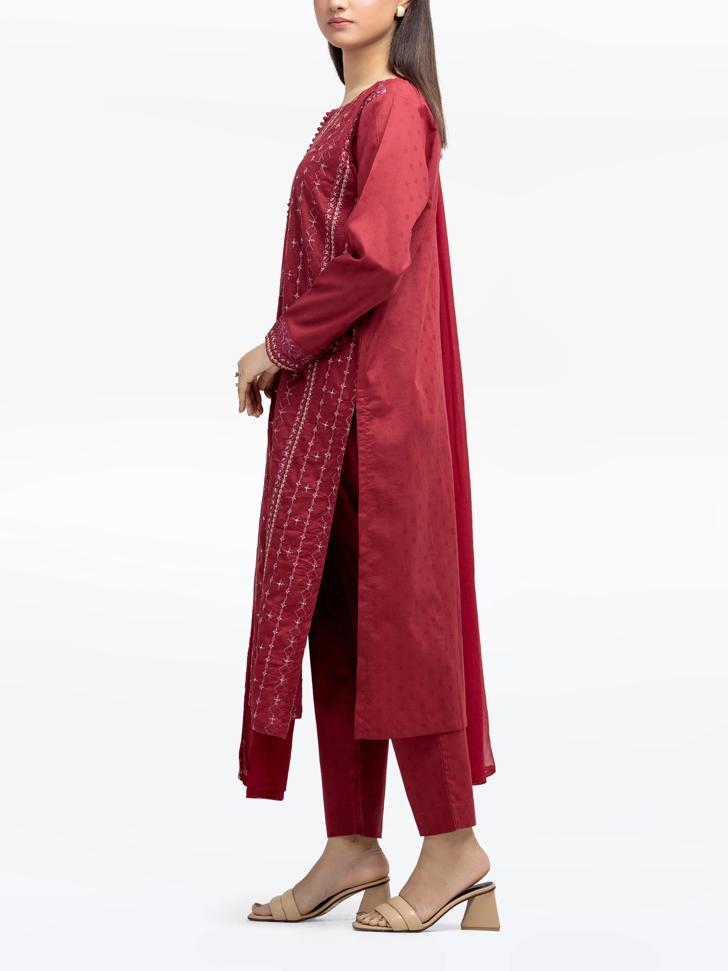 Embroidered Dobby Suit - EWTKE24-80123-3P - Image 5