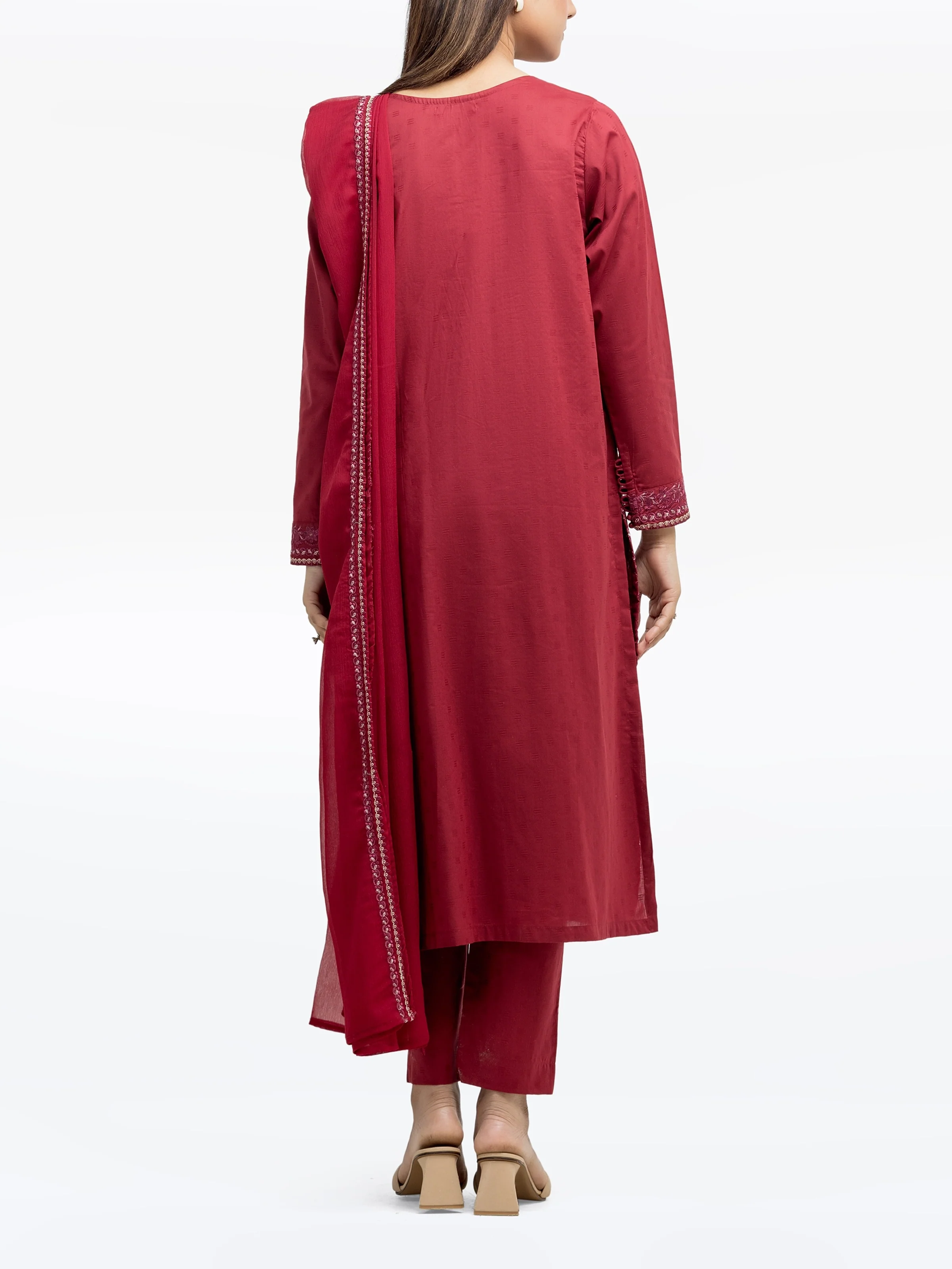 Embroidered Dobby Suit - EWTKE24-80123-3P - Image 6