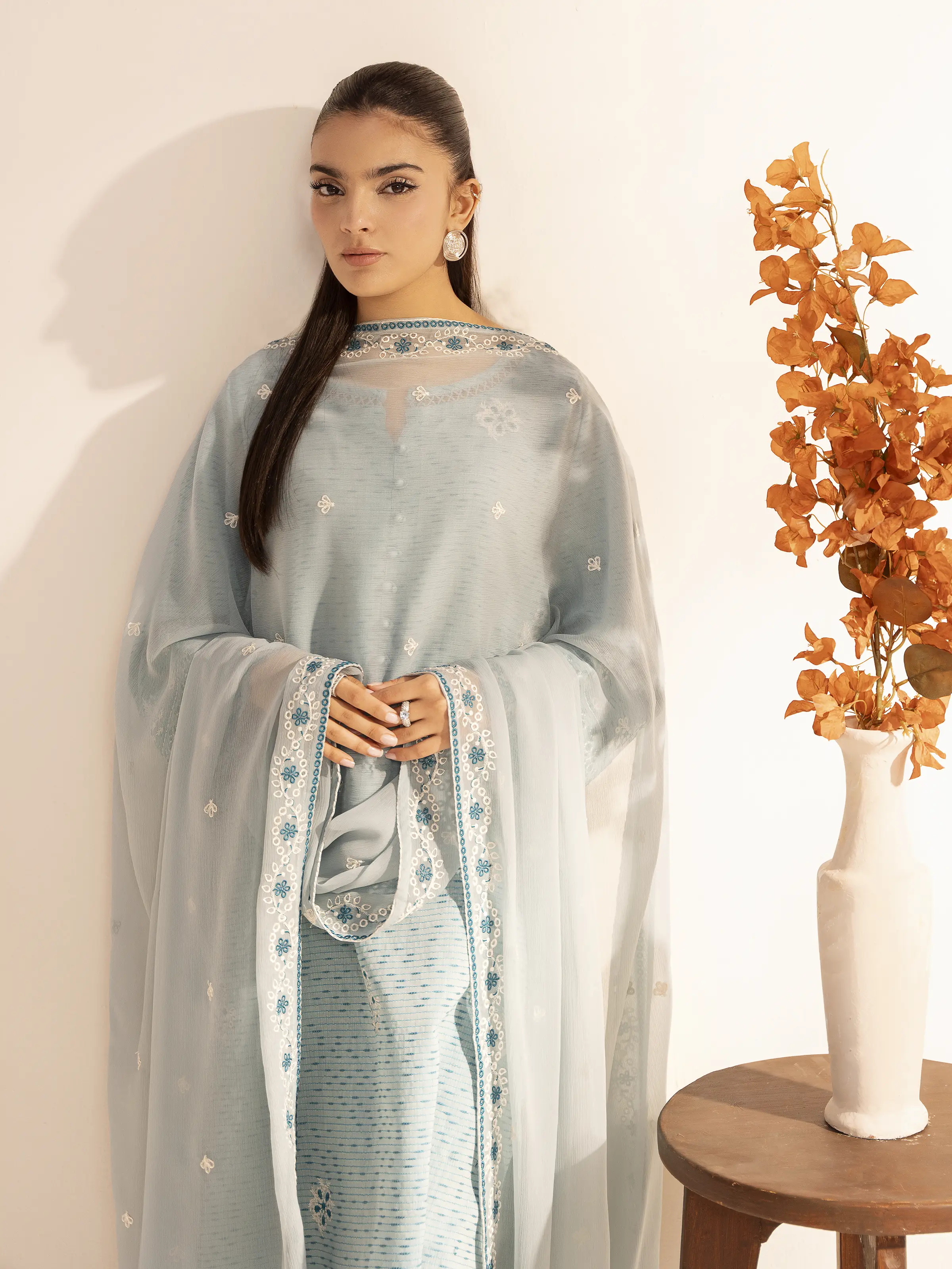 Embroidered Dobby Suit - EWTKE24-80324-3P - Image 3