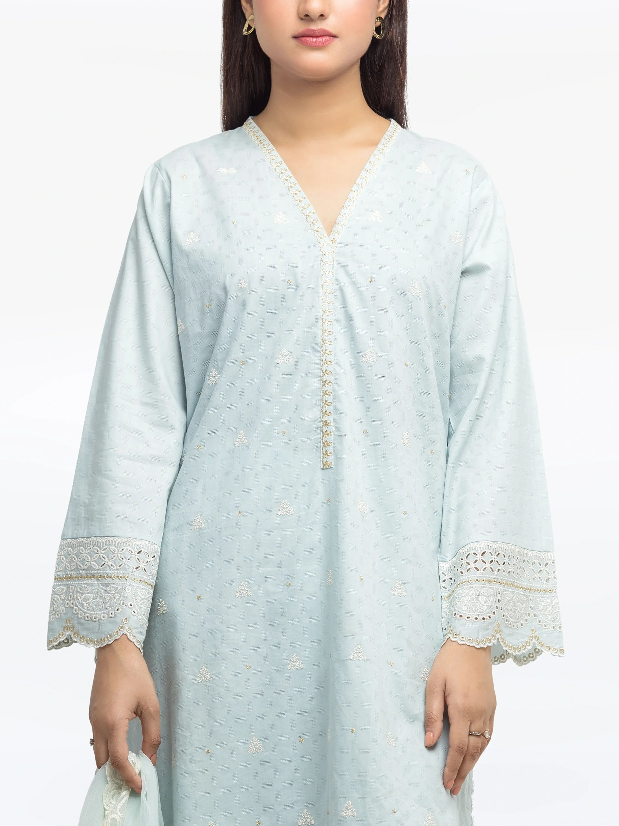 Embroidered Dobby Suit - EWTKE24-81326-3P - Image 2