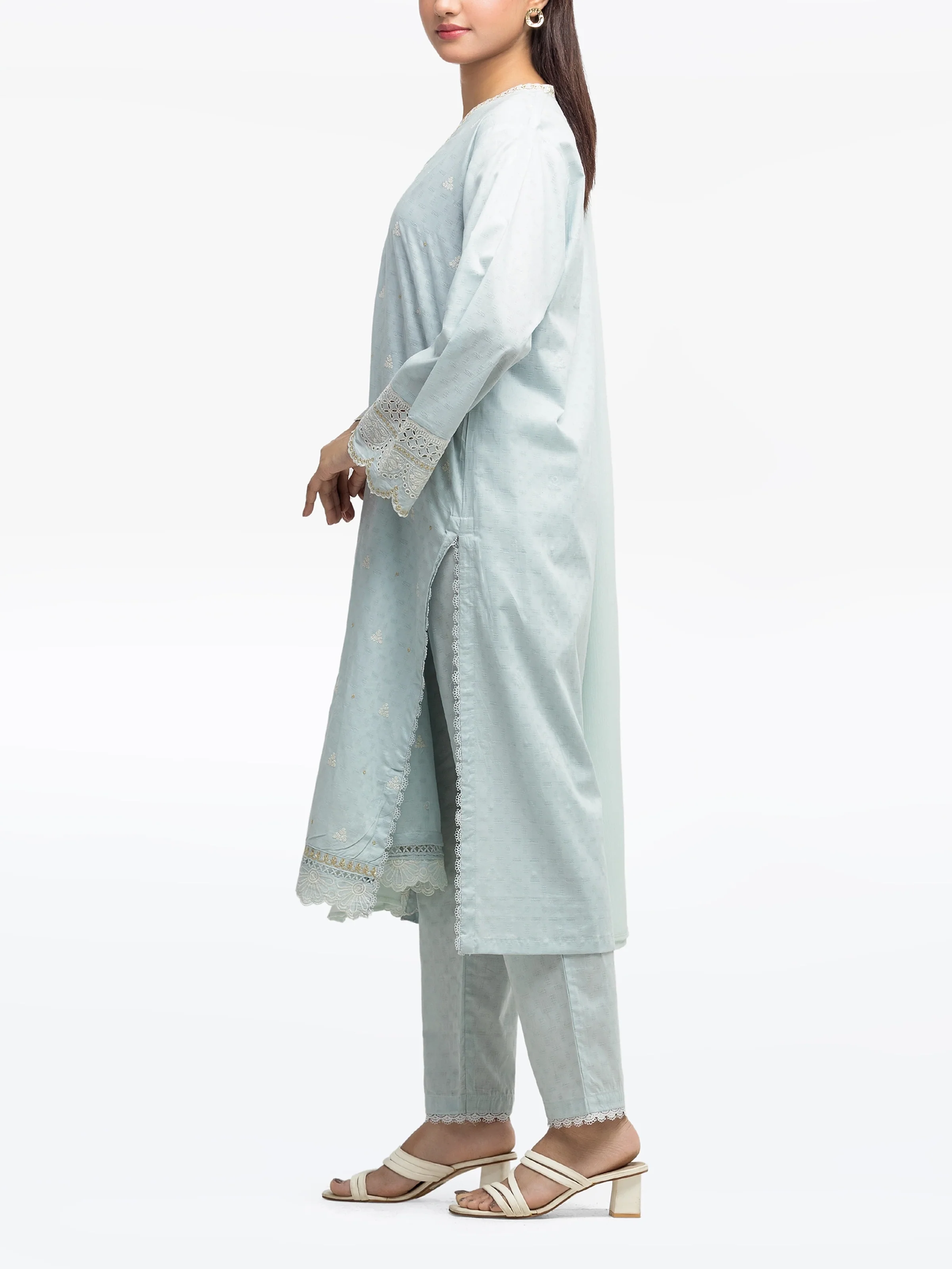 Embroidered Dobby Suit - EWTKE24-81326-3P - Image 5