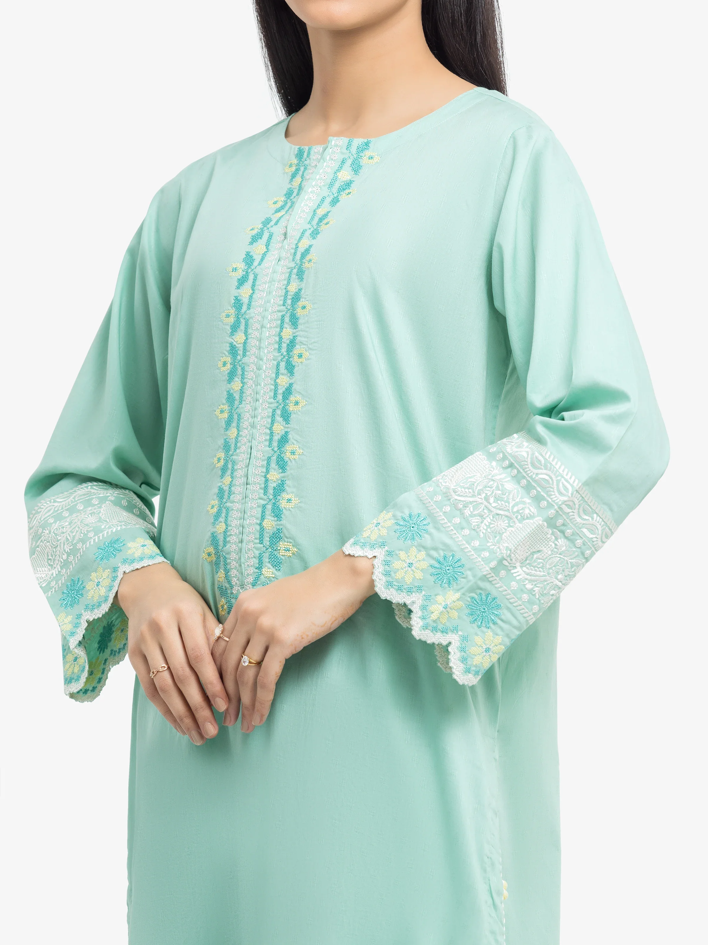 Embroidered Dobby Suit - EWTKE24-81328-3P - Image 3