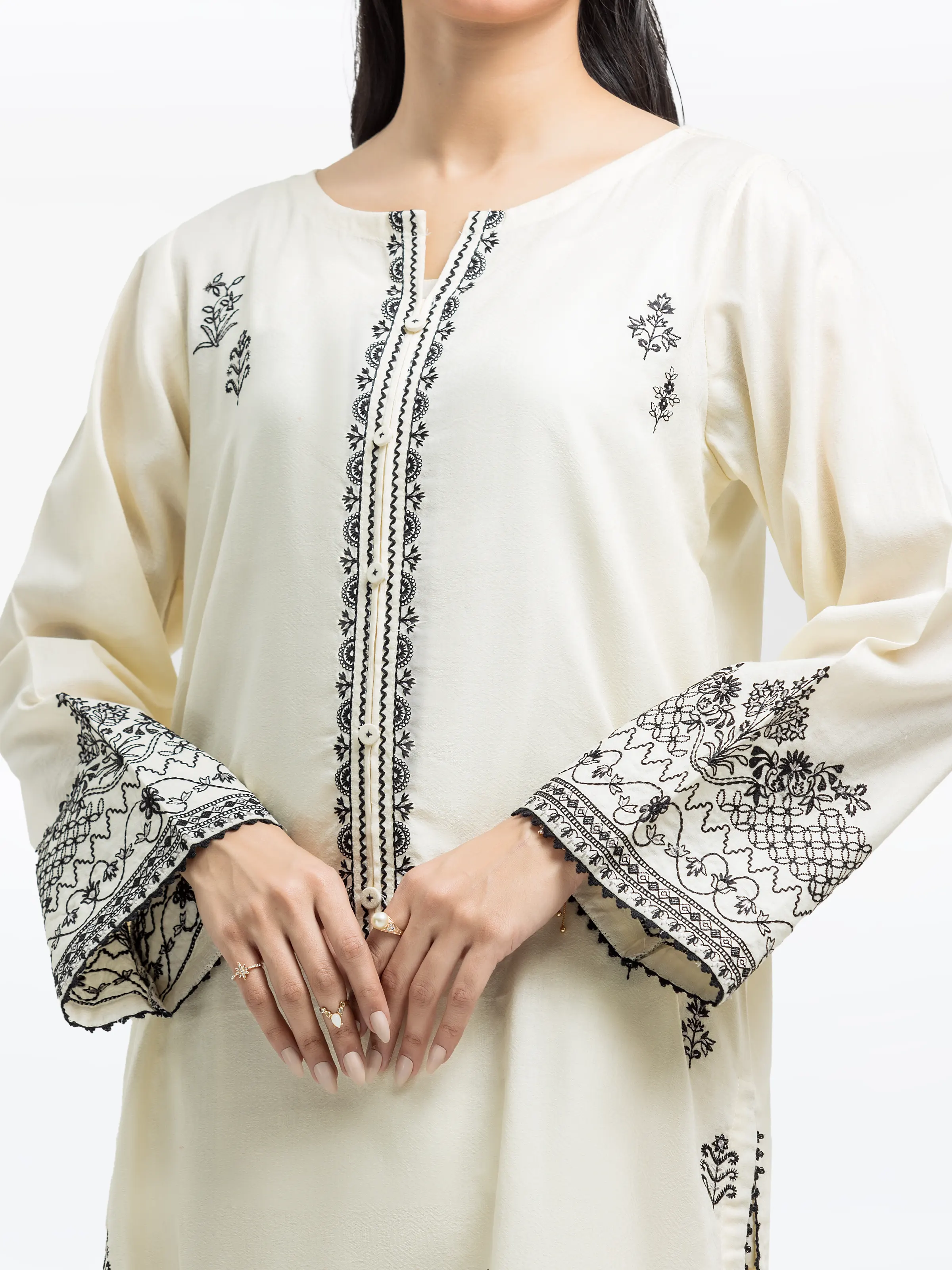 Embroidered Dobby Suit - EWTKE24-81330-3P - Image 3