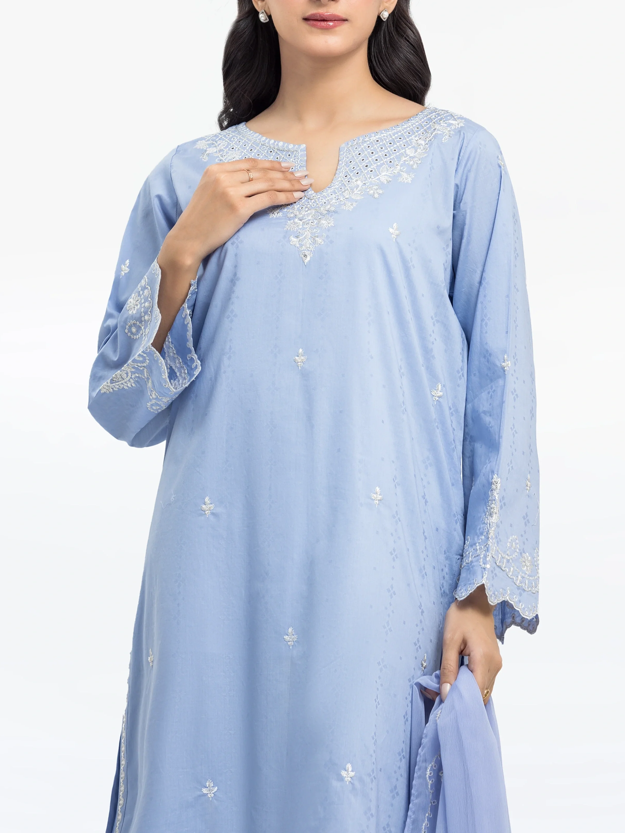 Embroidered Dobby Suit - EWTKE24-81331-3P - Image 2