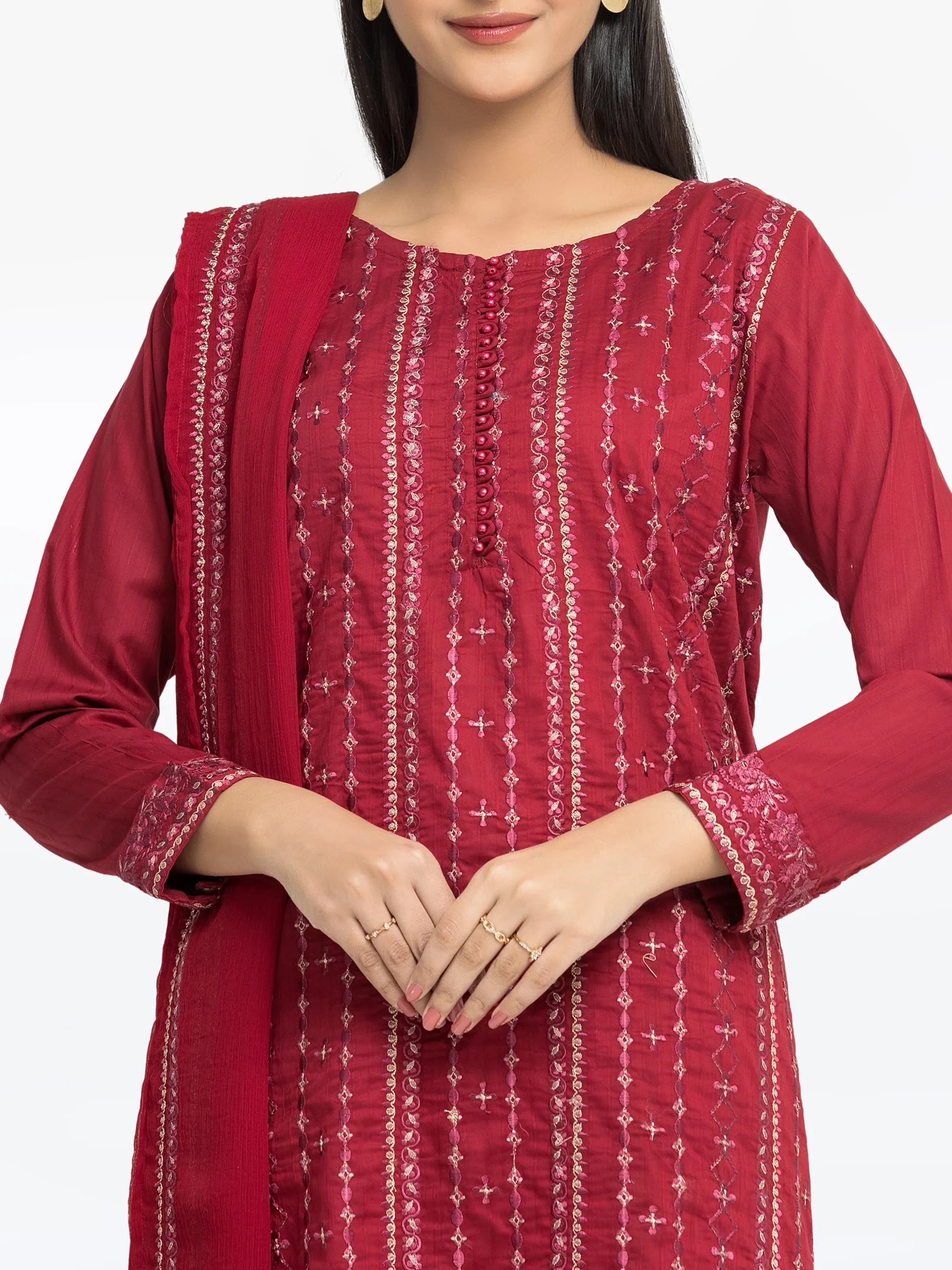 Embroidered Dobby Suit - EWTKE24-81333-3P - Image 2