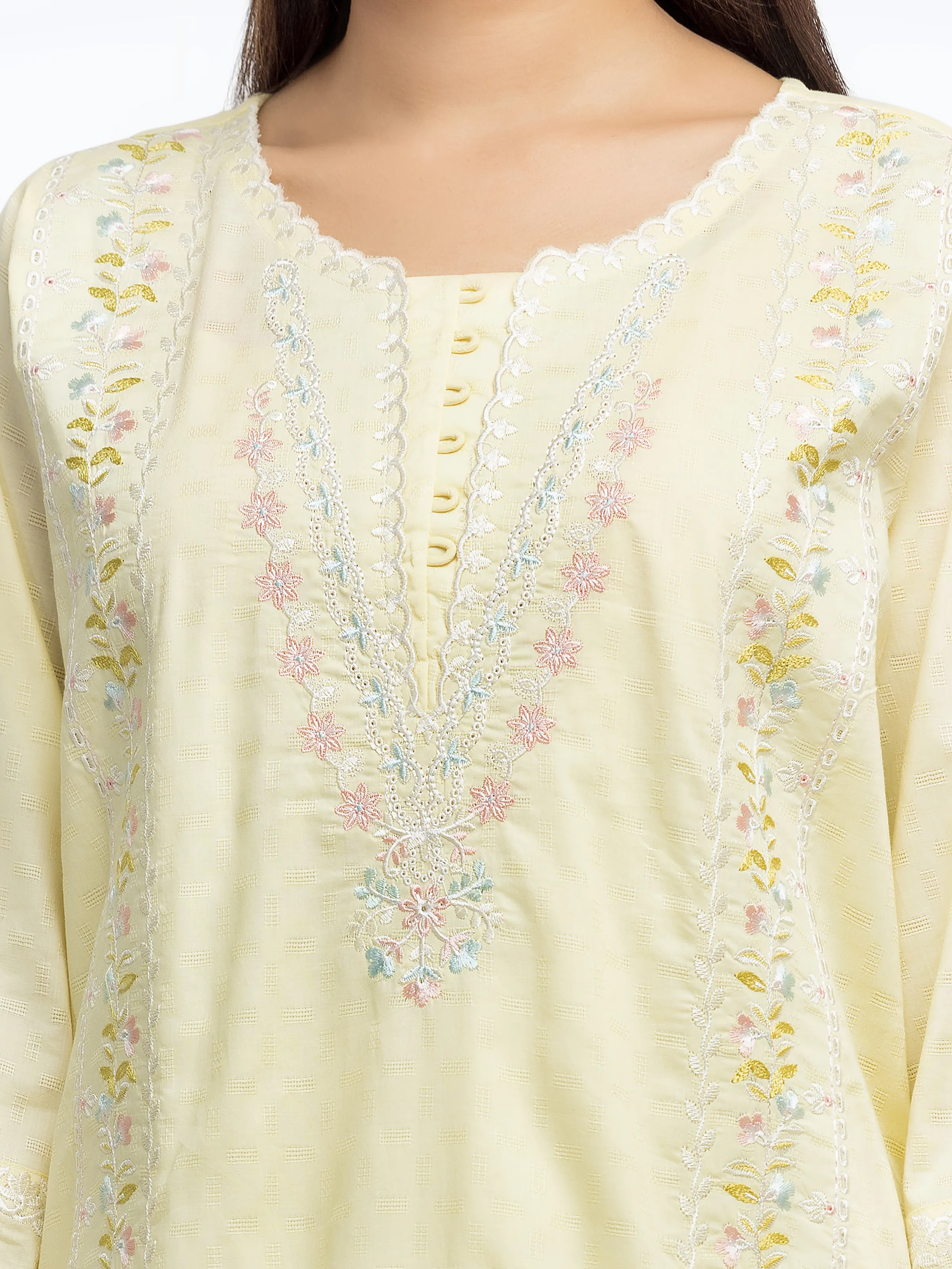 Embroidered Dobby Suit - EWTKE24-81335-3P - Image 4