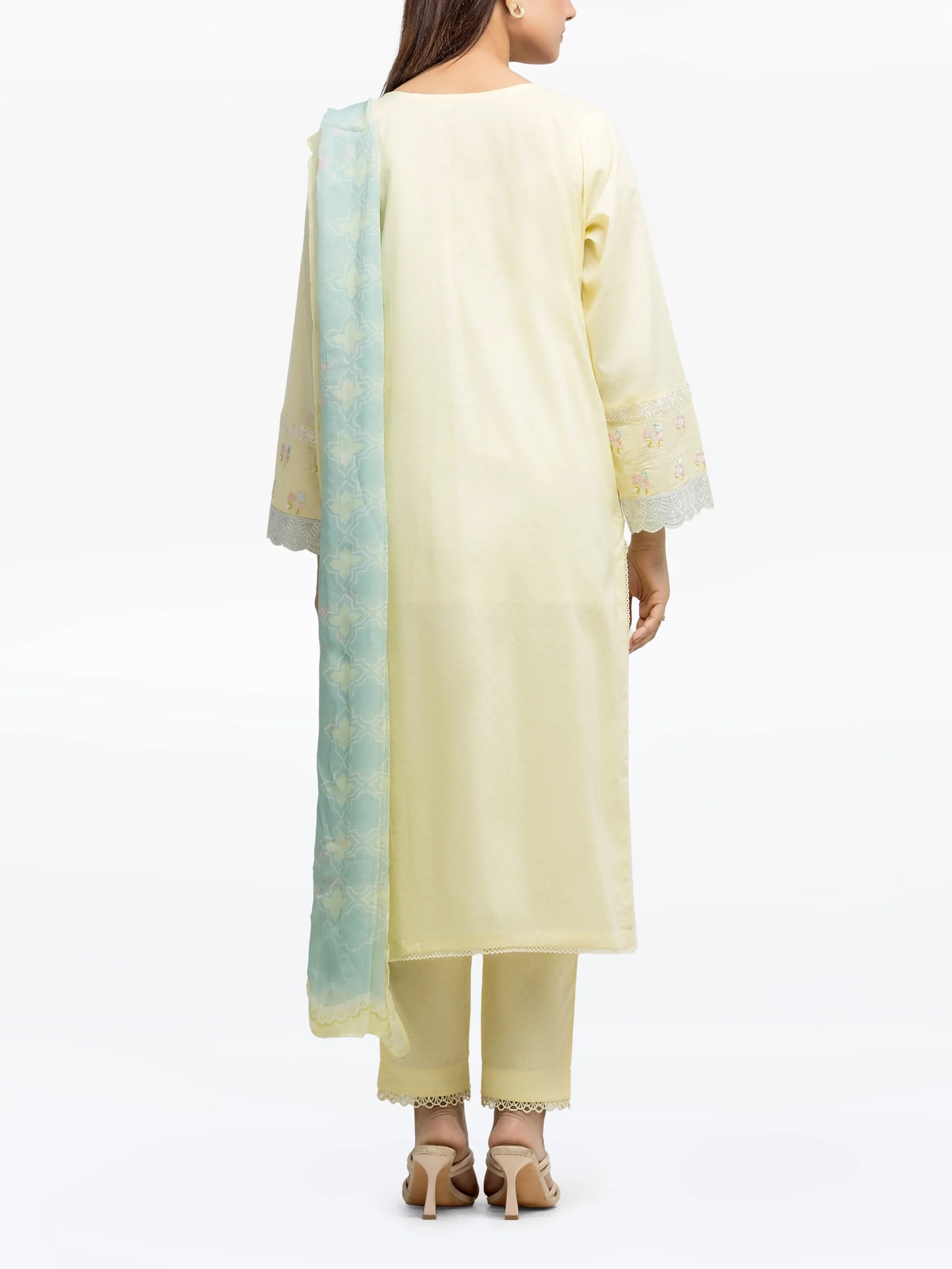 Embroidered Dobby Suit - EWTKE24-81335-3P - Image 5