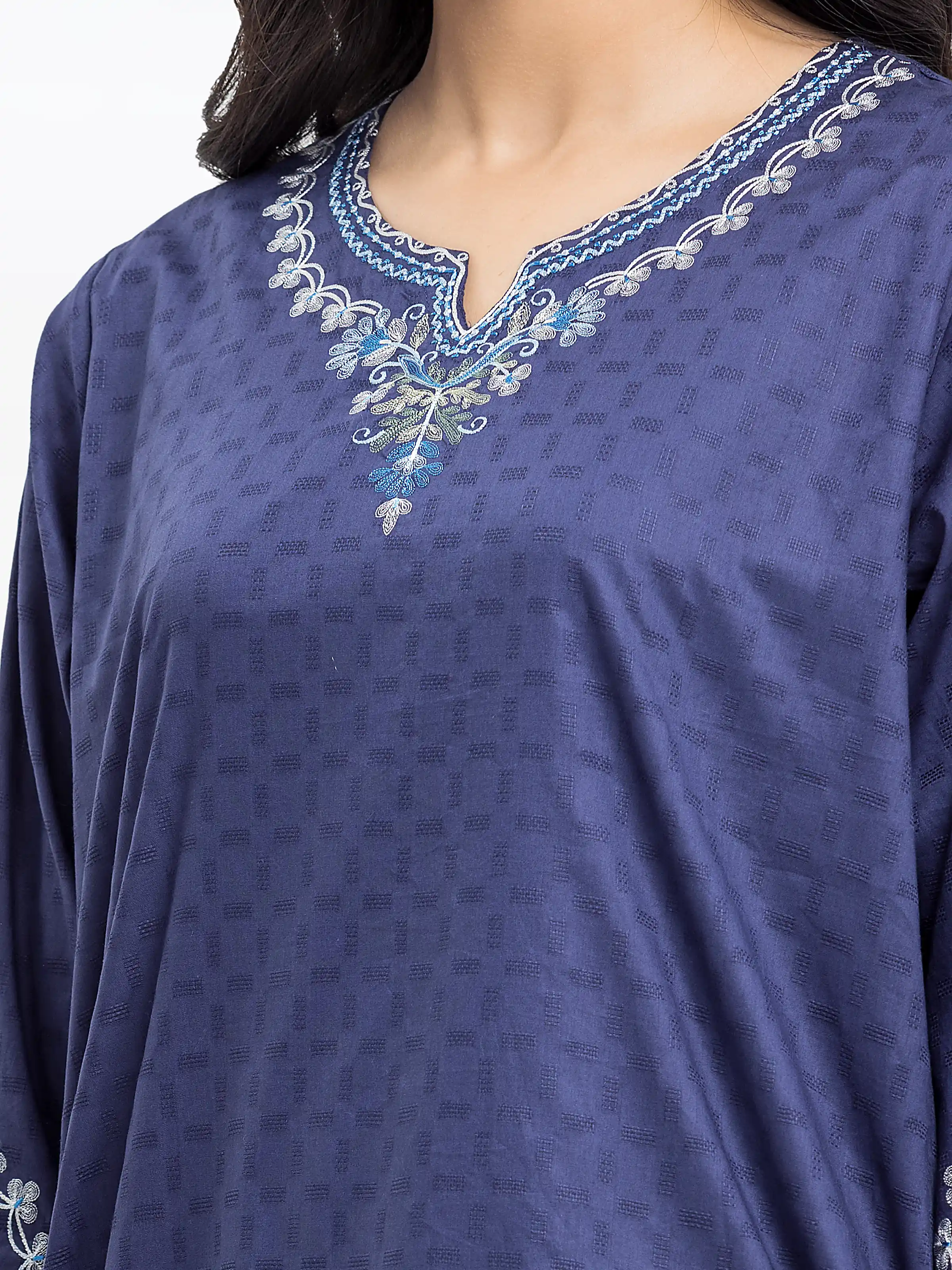 Embroidered Dobby Suit - EWTKE24-81337-3P - Image 3