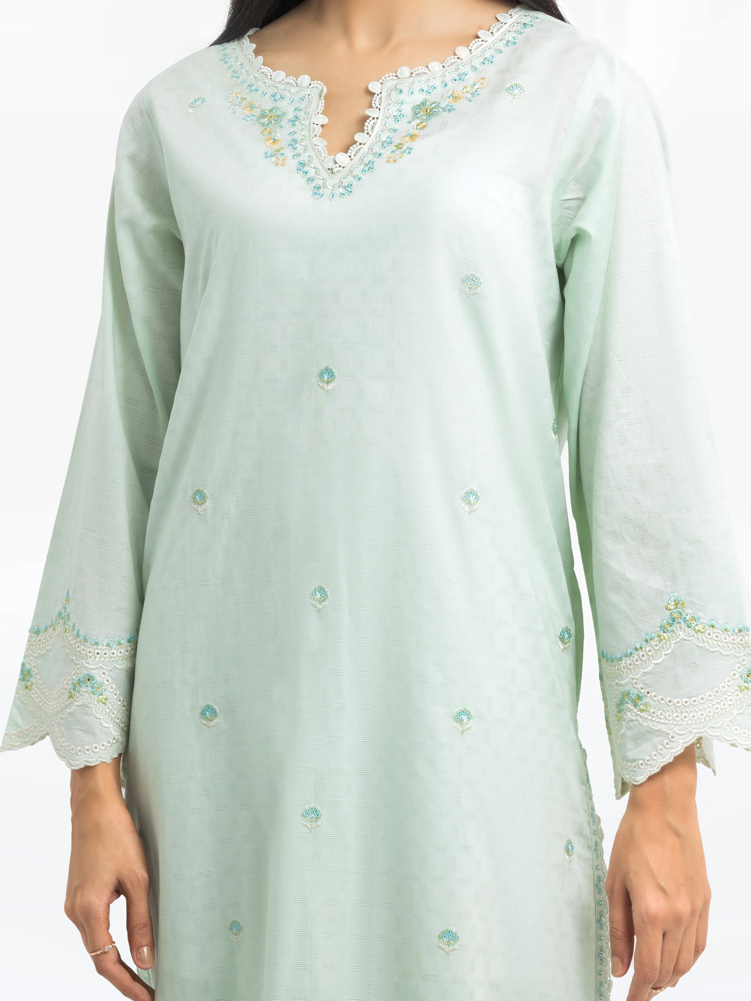 Embroidered Dobby Suit - EWTKE24-81338-3P - Image 3