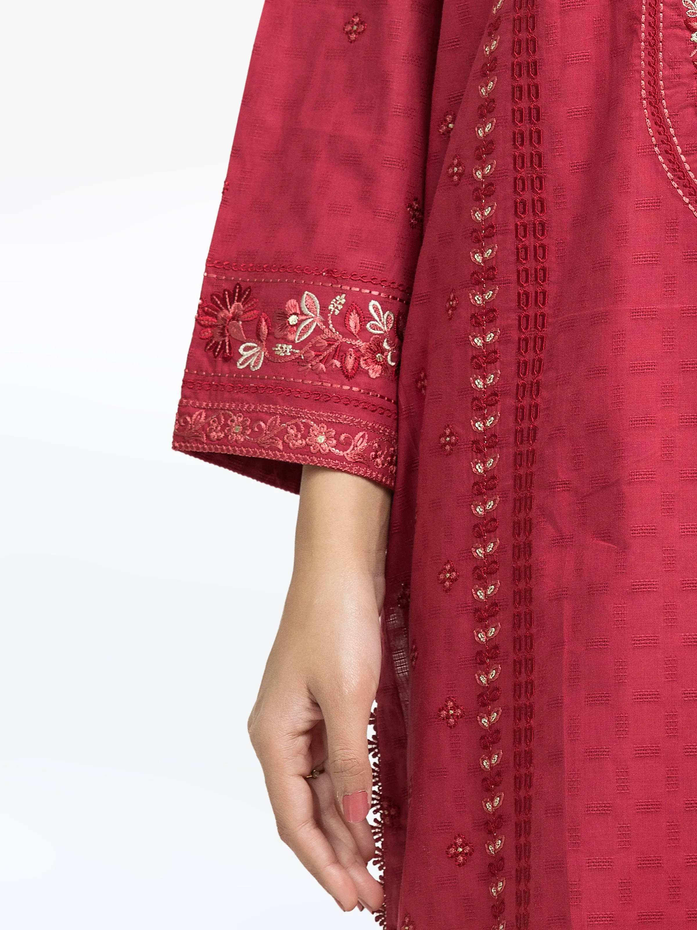 Embroidered Dobby Suit - EWTKE24-81341-3P - Image 4
