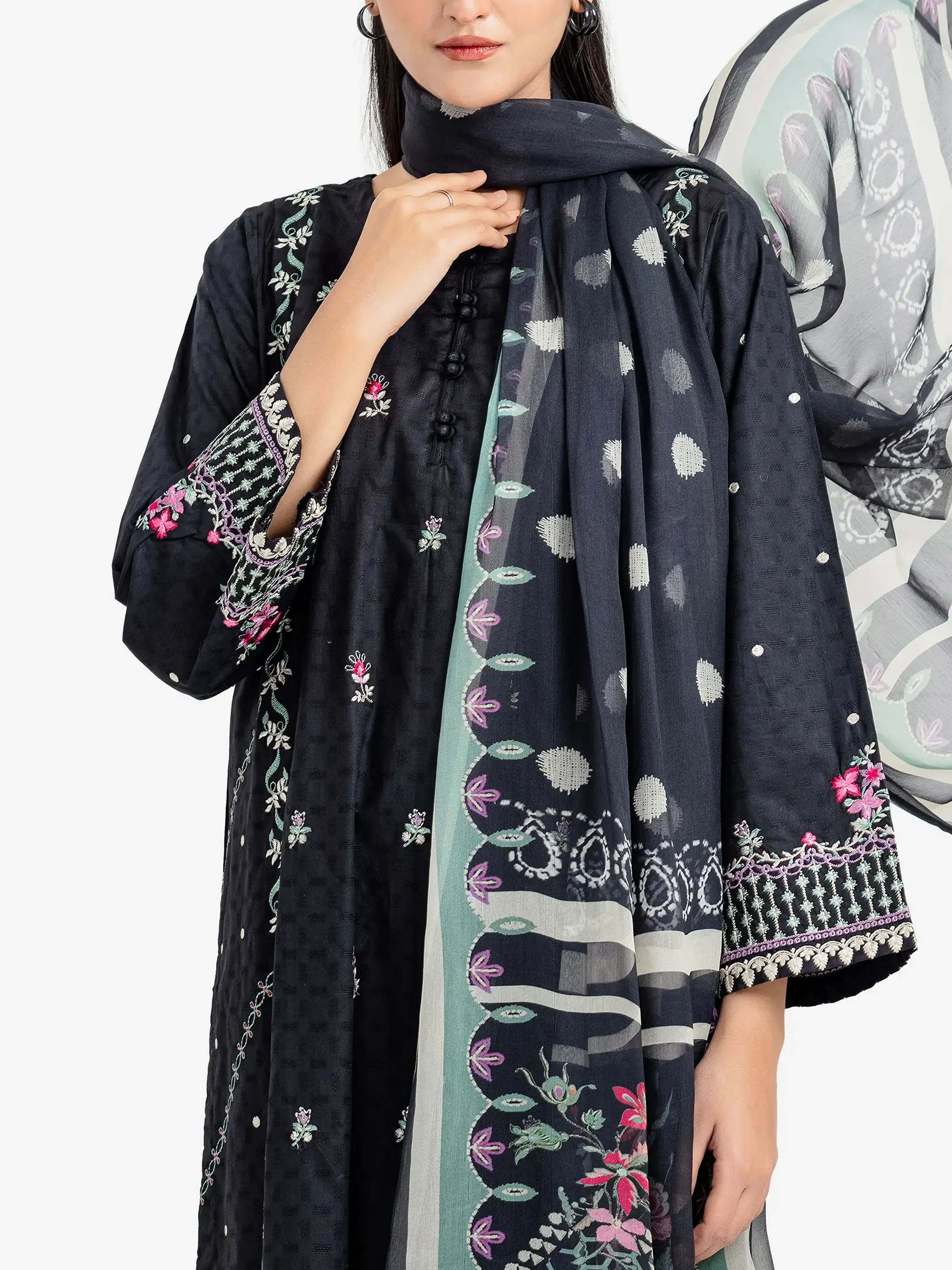 Embroidered Dobby Suit - EWTKE24-81343-3P - Image 2