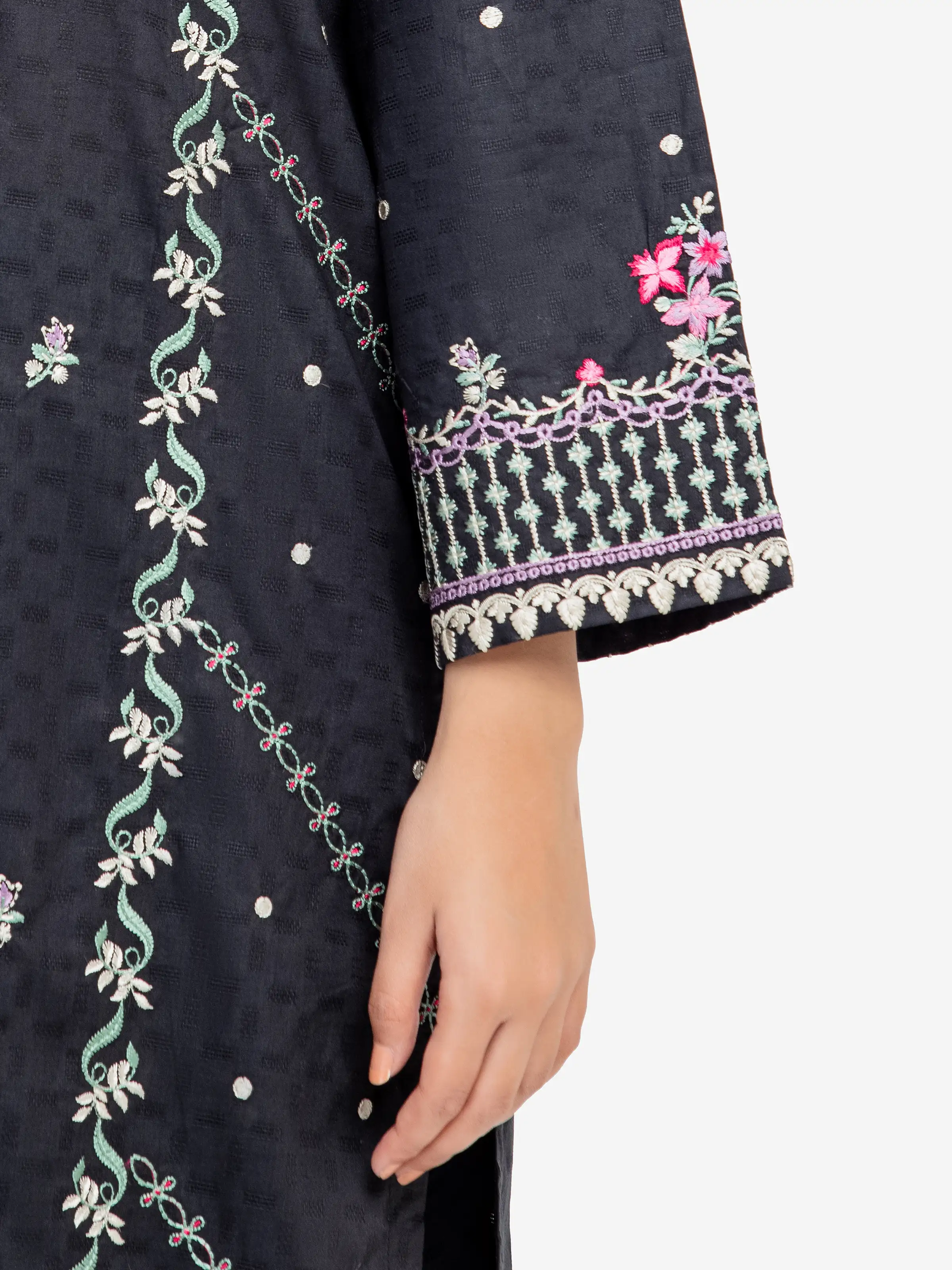 Embroidered Dobby Suit - EWTKE24-81343-3P - Image 3
