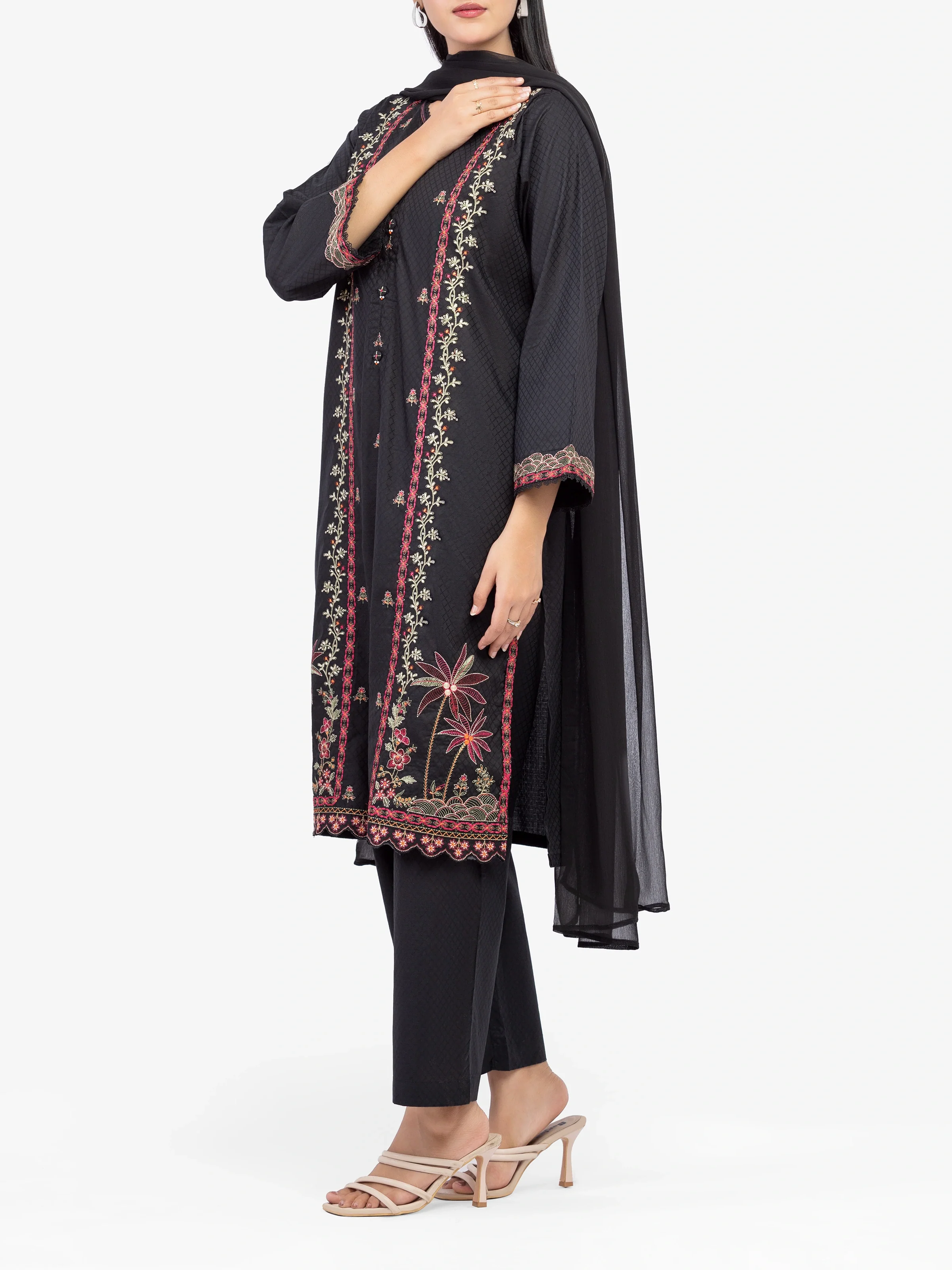 Embroidered Dobby Suit - EWTKE24-81439-3P - Image 4