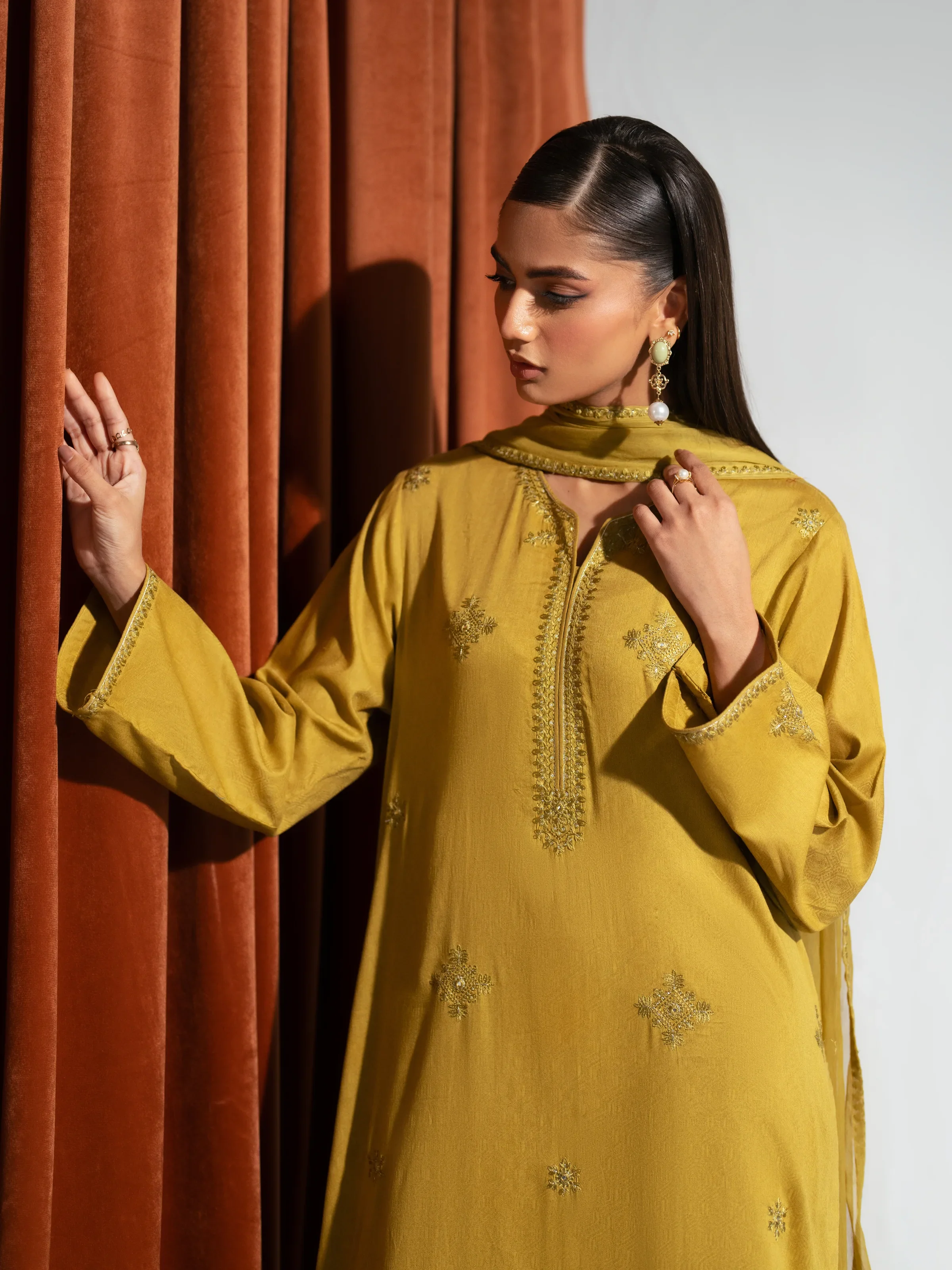 Embroidered Dobby Suit - EWTKE24-81444-3P - Image 2