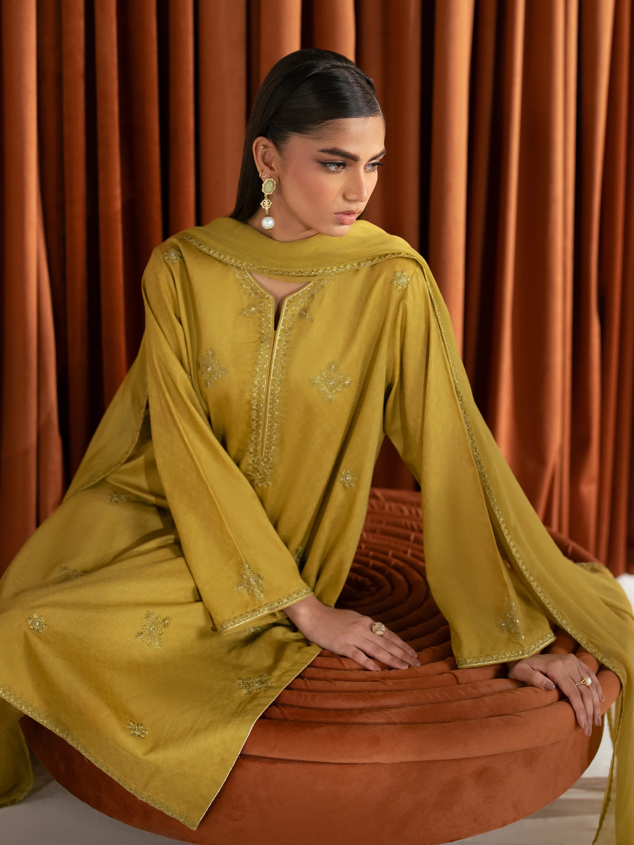 Embroidered Dobby Suit - EWTKE24-81444-3P - Image 3