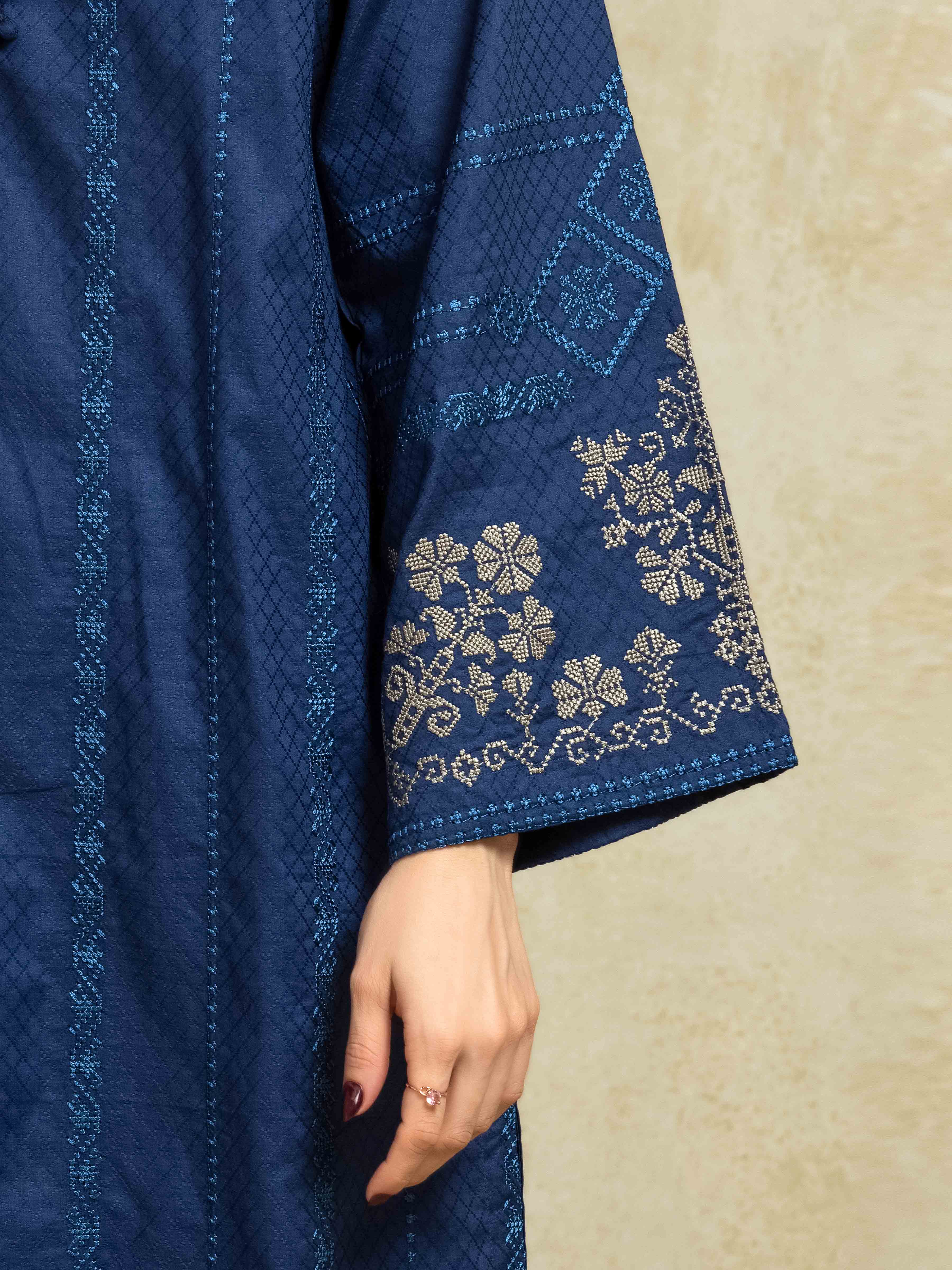 Embroidered Dobby Suit - EWTKE5-81437-3P - Image 4