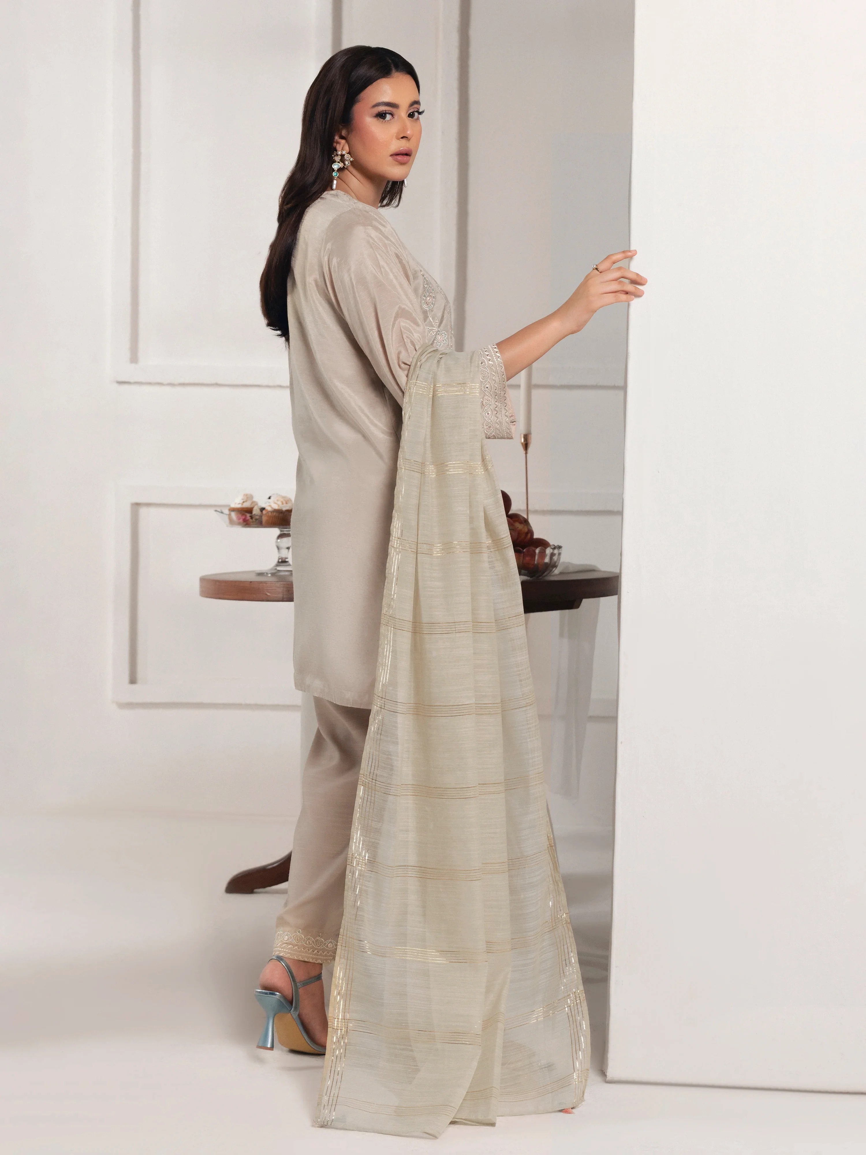 Embroidered Karandi Suit - EWTKED6-86076-3P - Image 6