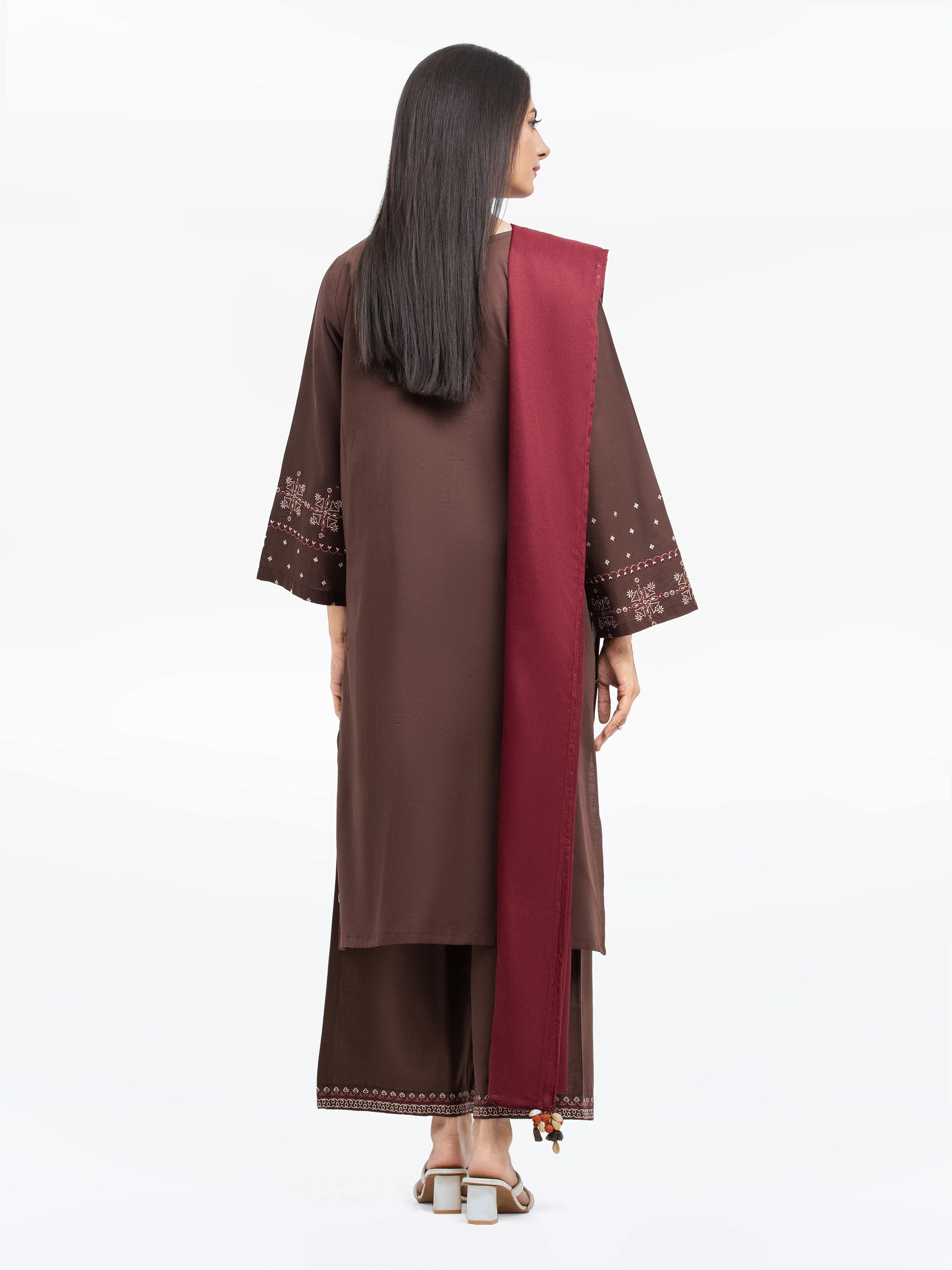 Embroidered Khaddar Suit - EWTKE24-81372-3P - Image 6