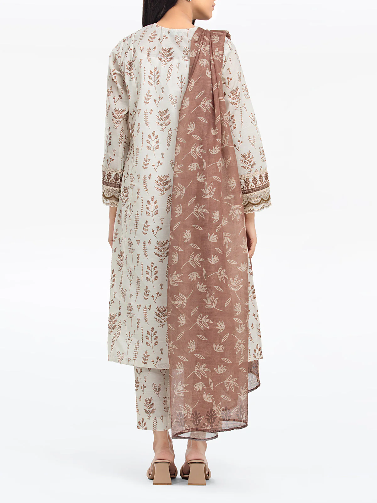 Embroidered Lawn Slub Suit - EWTKE24-69639-3P - Image 5
